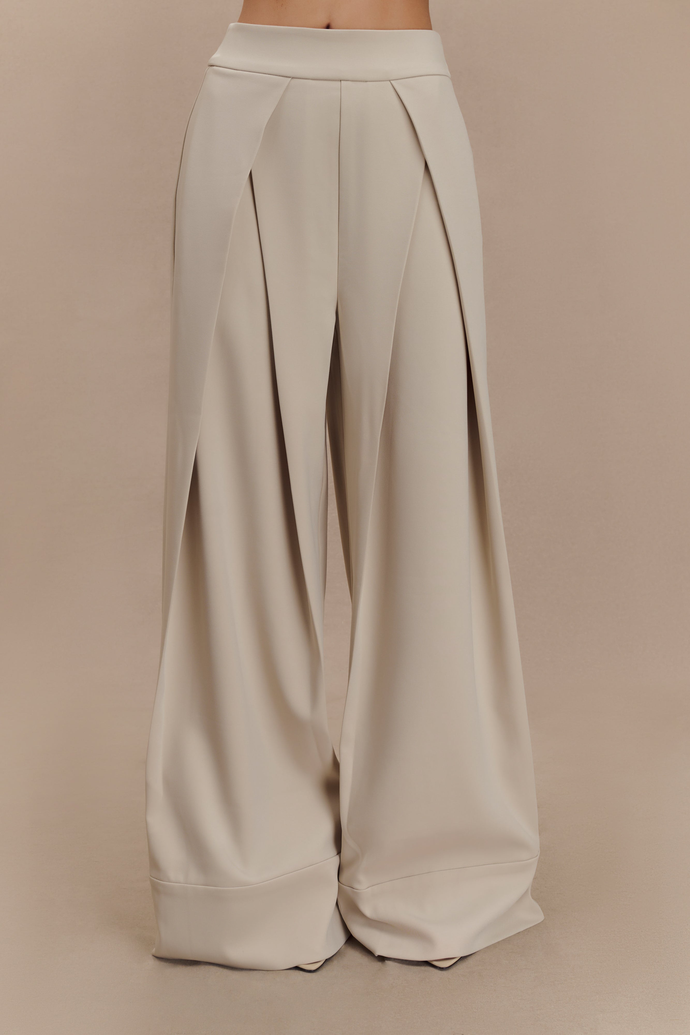 Katarina Wide Leg Suiting Pants - Sand、mySite、solidvoid