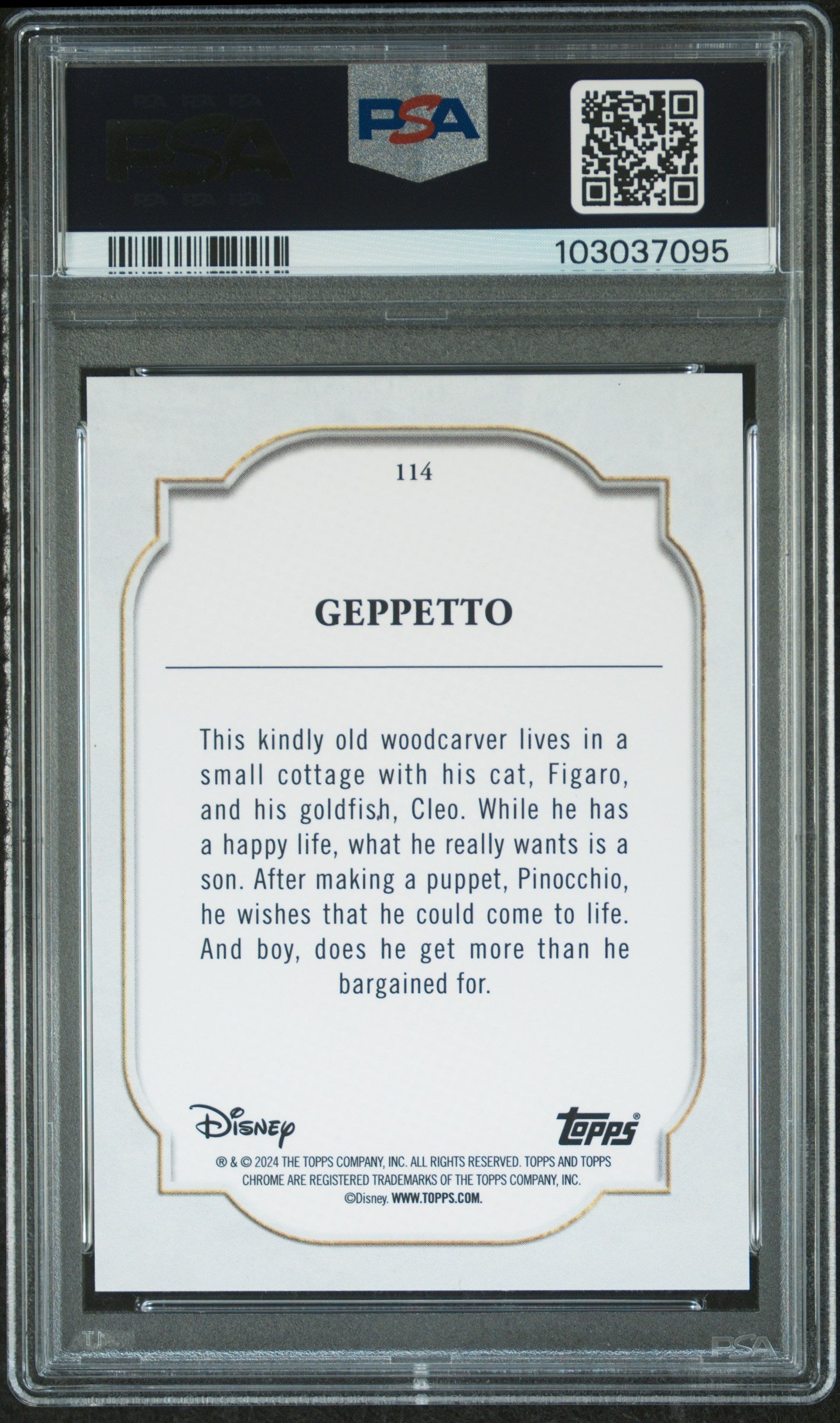 Geppetto #114 PSA 9 Topps Chrome Disney Sapphire Edition 2024、mySite、waistdrama