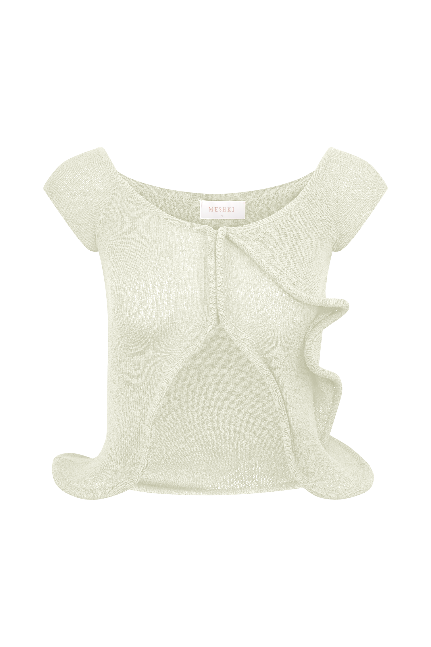 Haisley Off Shoulder Knit Top - Ivory、mySite、solidvoid