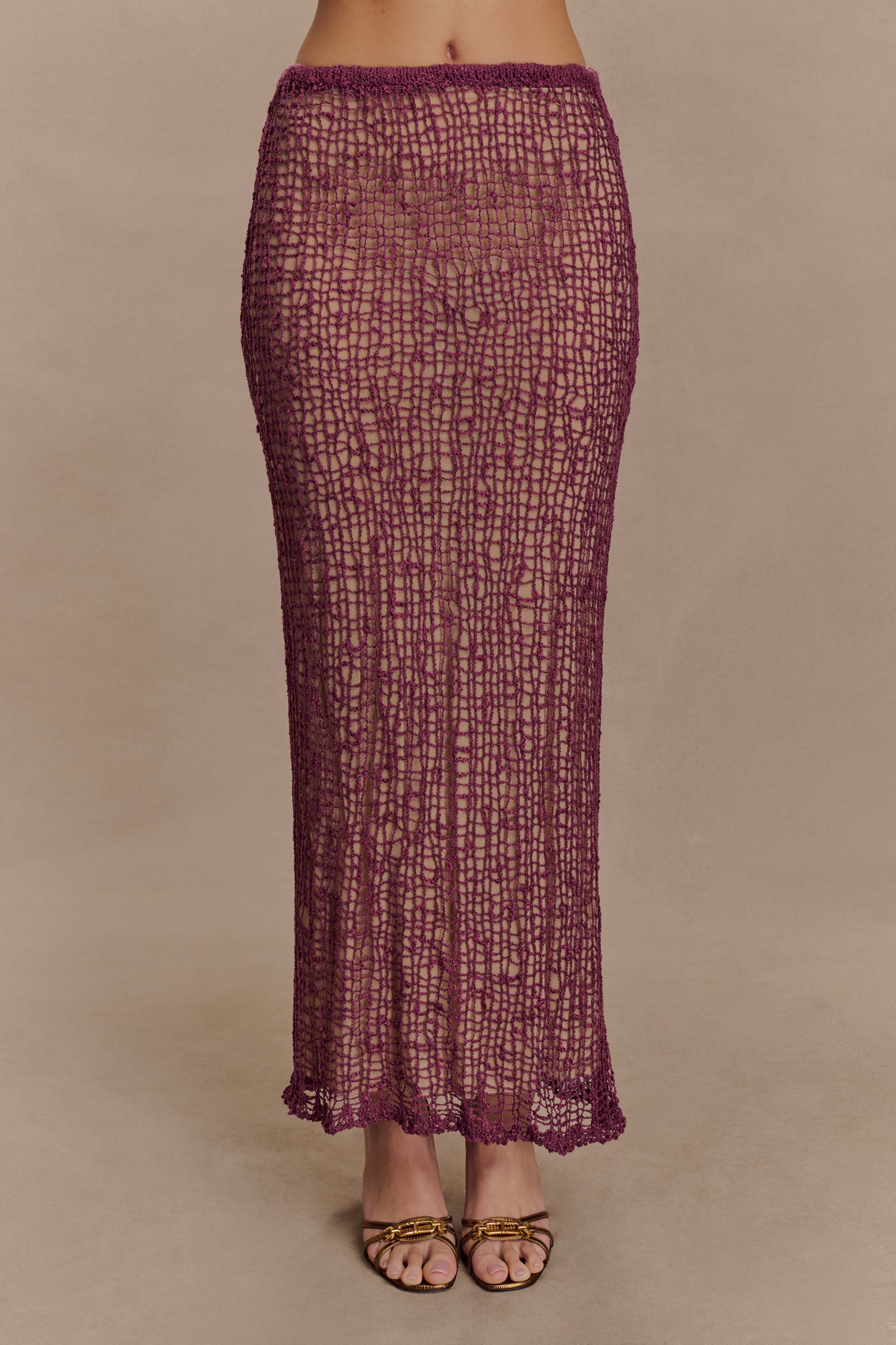 Cordelia Knit Maxi Skirt - Mauve、mySite、solidvoid