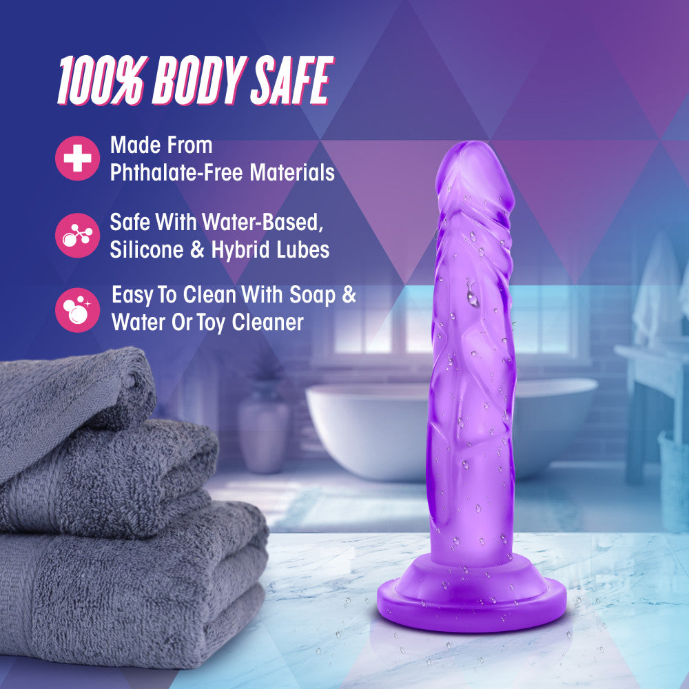 Naturally Yours By Blush® | Realistic Purple 5.75-Inch Long Dildo With Suction Cup Base、mySite、bottomscart
