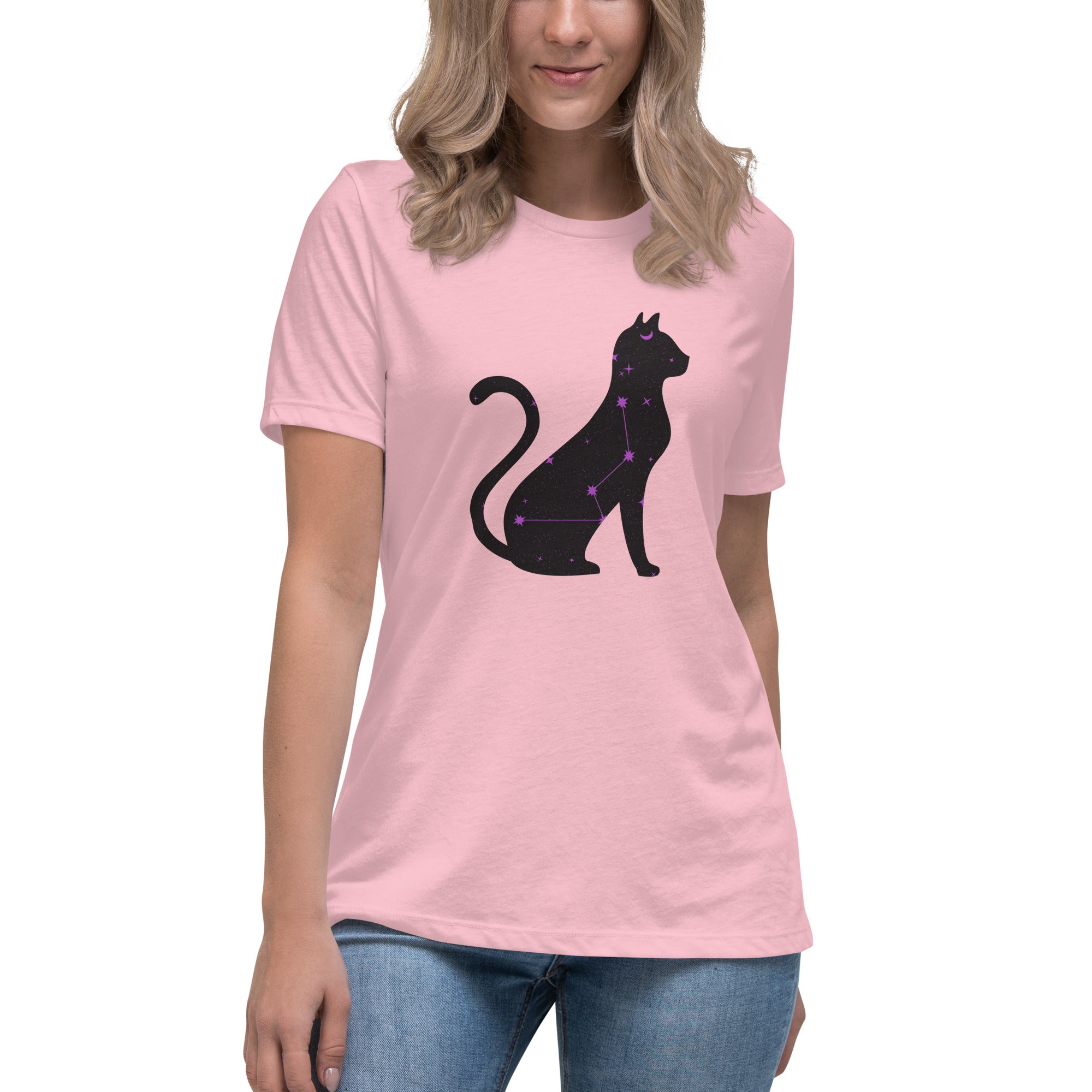 Celestial Cat Women's Relaxed T-Shirt、mySite、camillekostekn