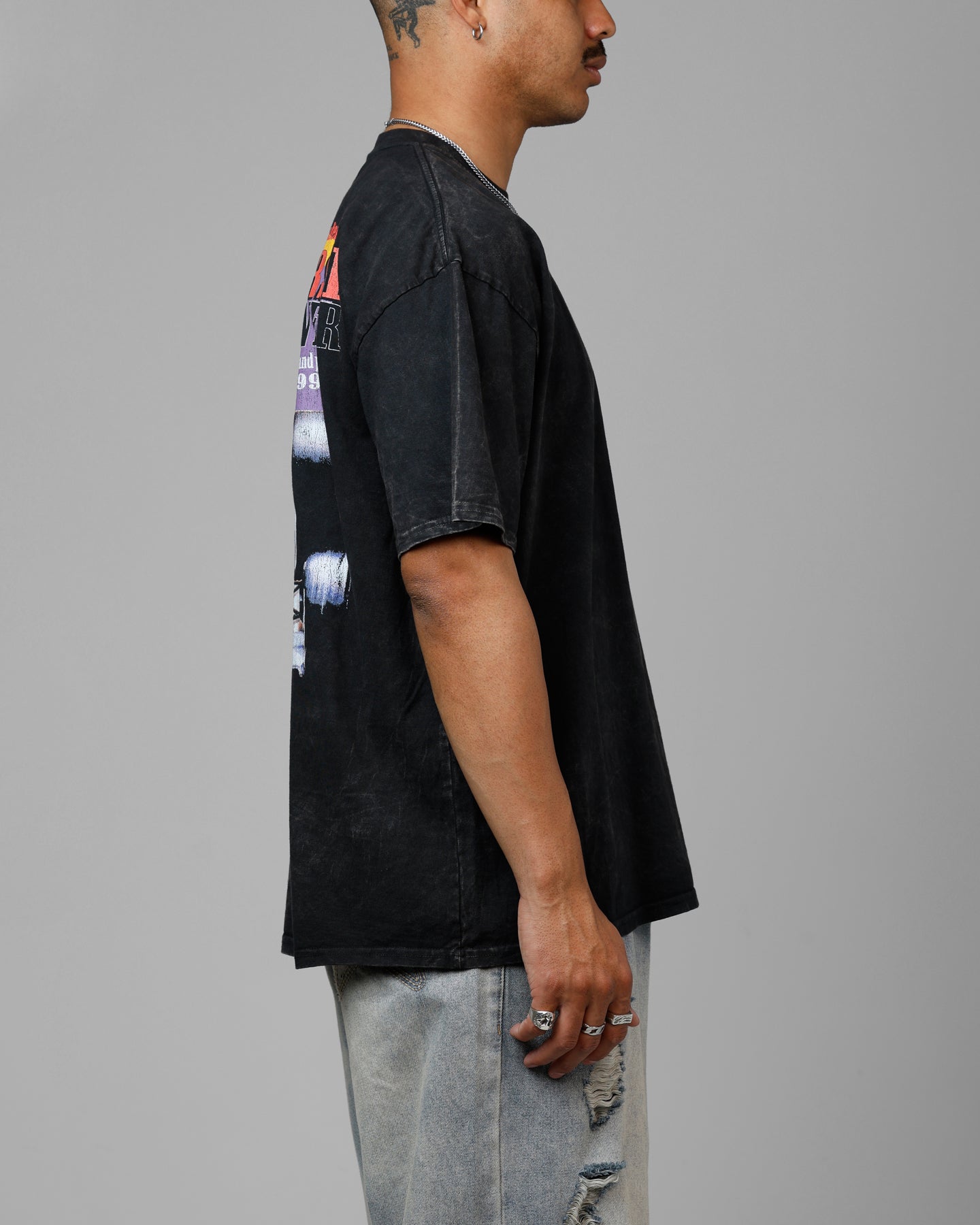 Loiter Horse Power Vintage Drop T-Shirt Black Acidwash、mySite、zt4zffjzw