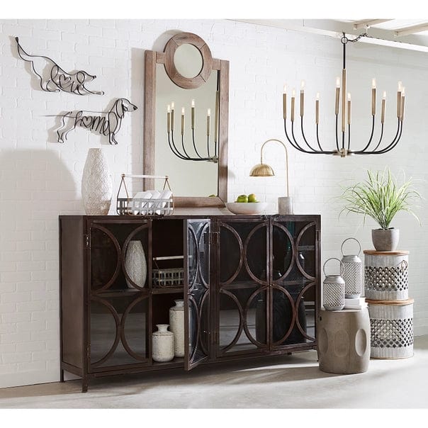 Set of 2 Parla Whitewashed Galvanized Metal & Wood Stools、mySite、g9winljtr