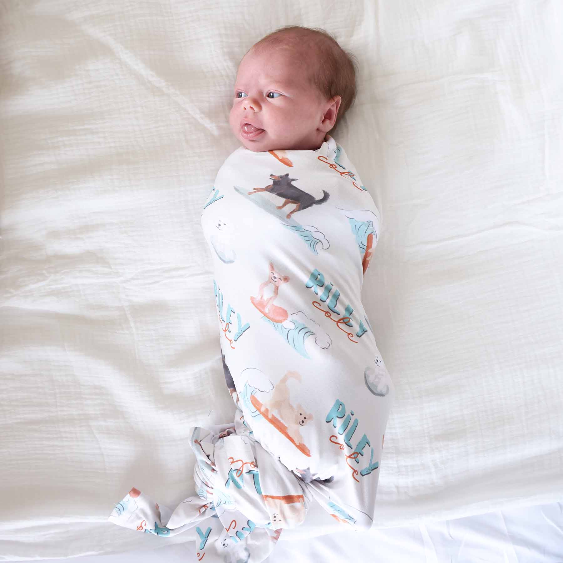  Paddle Pups Personalized Swaddle Blanket、mySite、layawaytickets