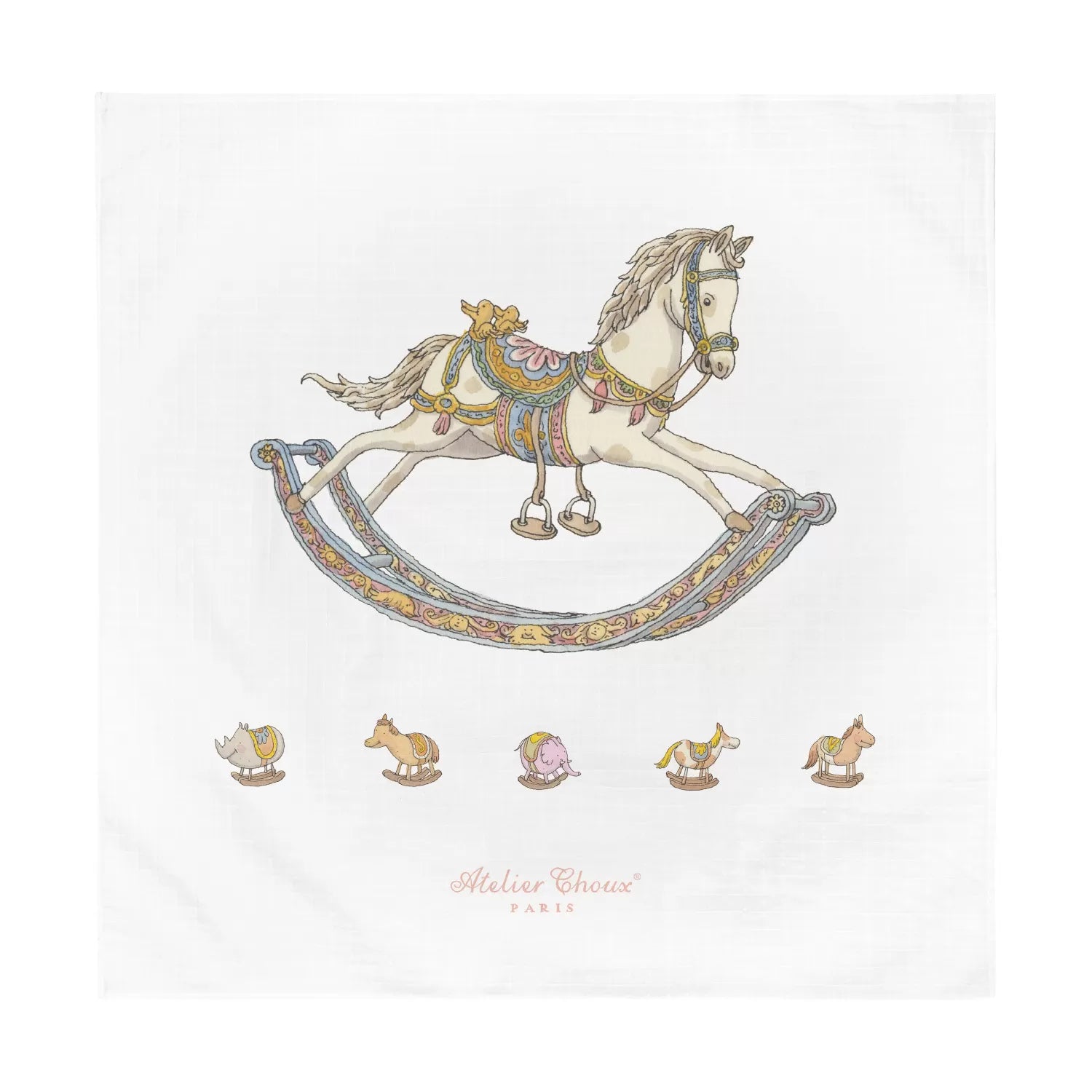  Atelier Choux Rocking Horse Original Swaddle Blanket、mySite、elrpsem3k