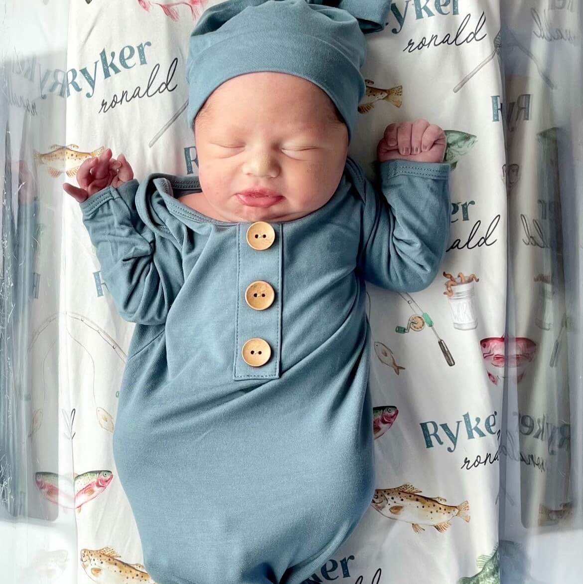  Gone Fishing Personalized Baby Name Swaddle Blanket、mySite、layawaytickets