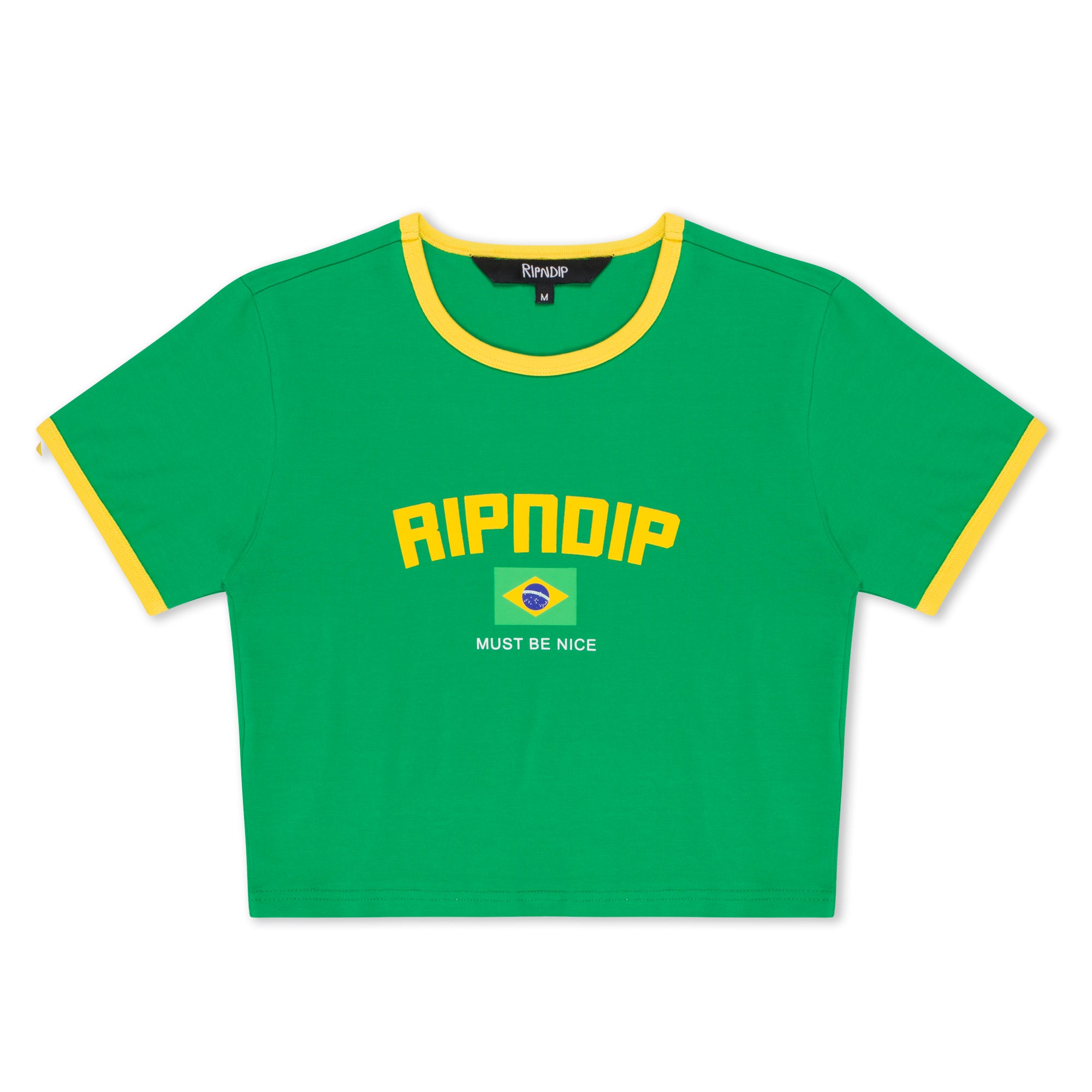  Brazil Cropped Ringer Tee (Green/Yellow)、mySite、merchandisen