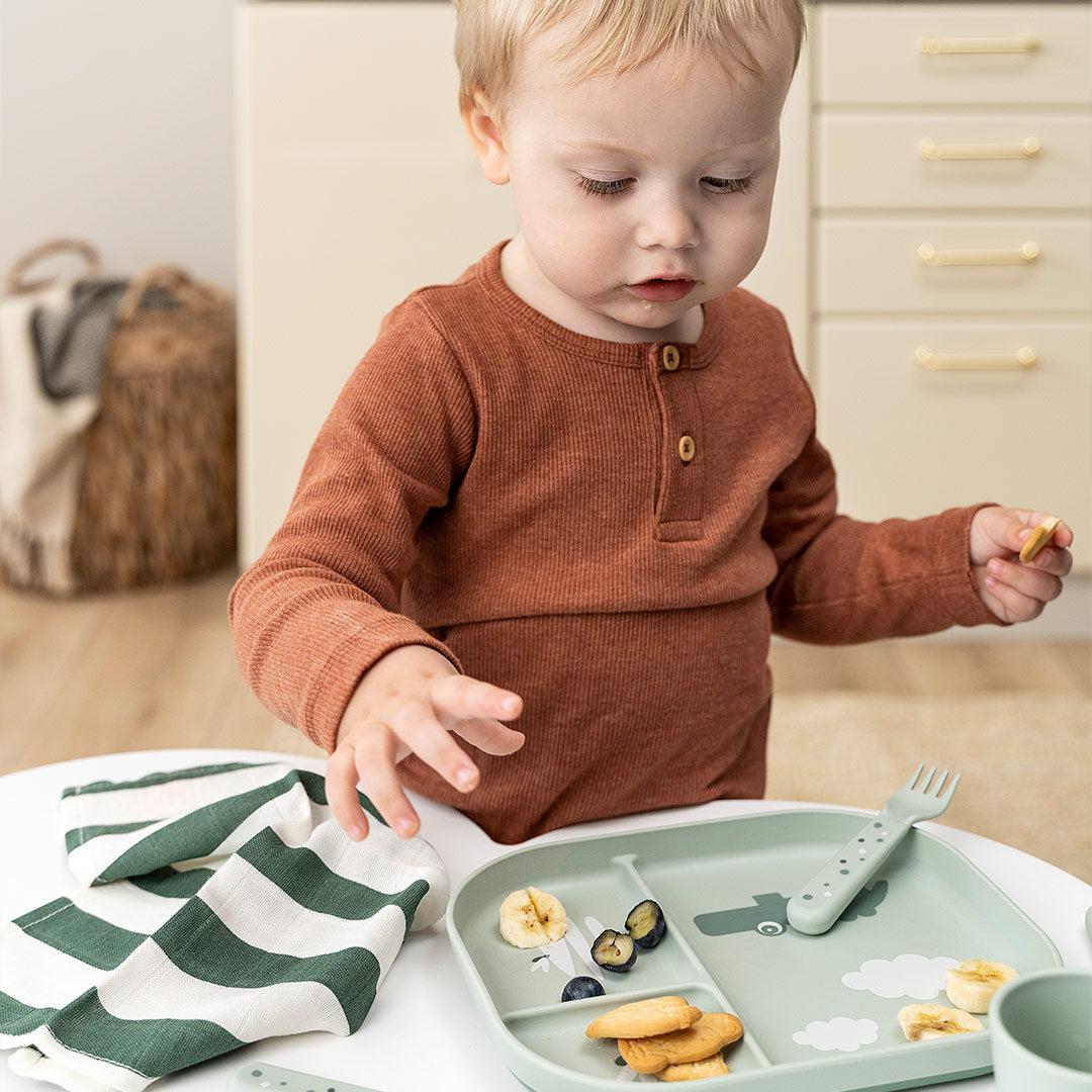  Done by Deer Foodie Compartment Plate - Green - Croco、mySite、merchandisen