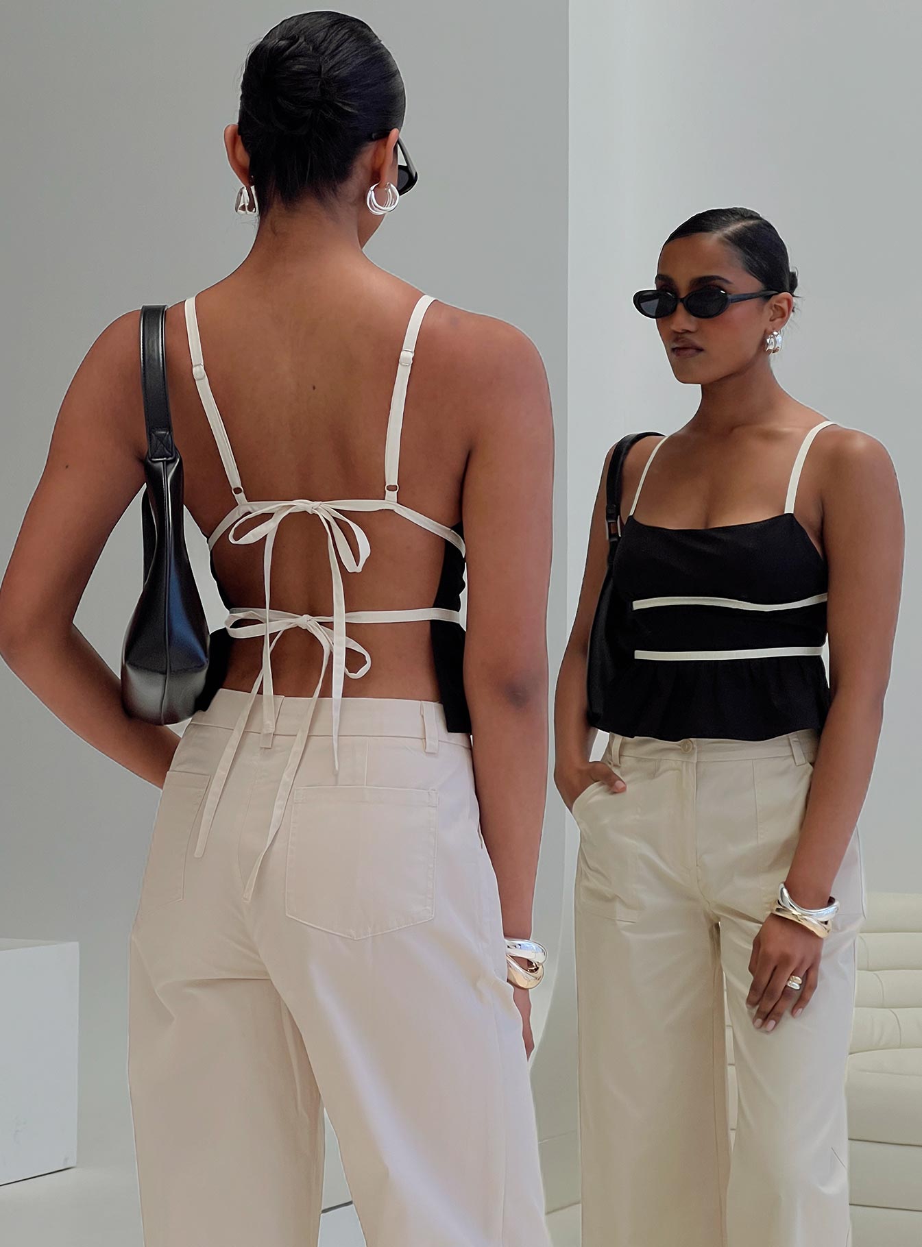 Daxon Top Black / Cream、mySite、solidvoid