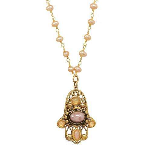 Michal Golan Rose and Gold Hamsa Necklace、mySite、topwebapps
