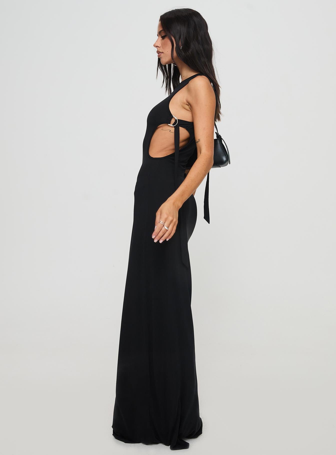 Trail Blazer Asymmetrical Maxi Dress Black、mySite、solidvoid