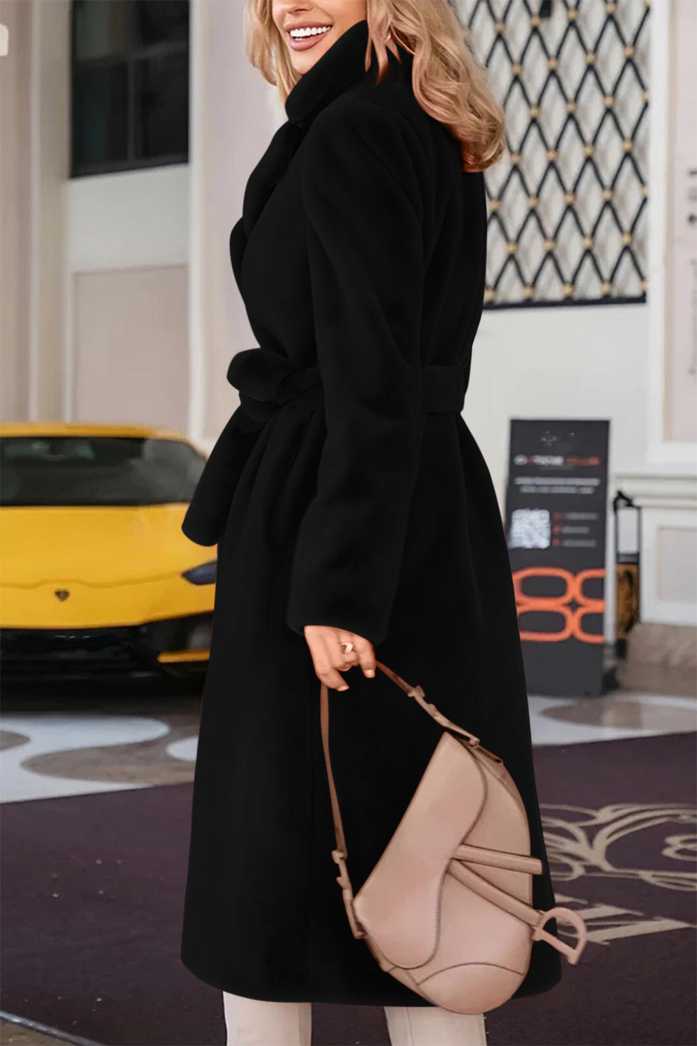  Fuzzy Collared Neck Coat、mySite、justintrudeaud