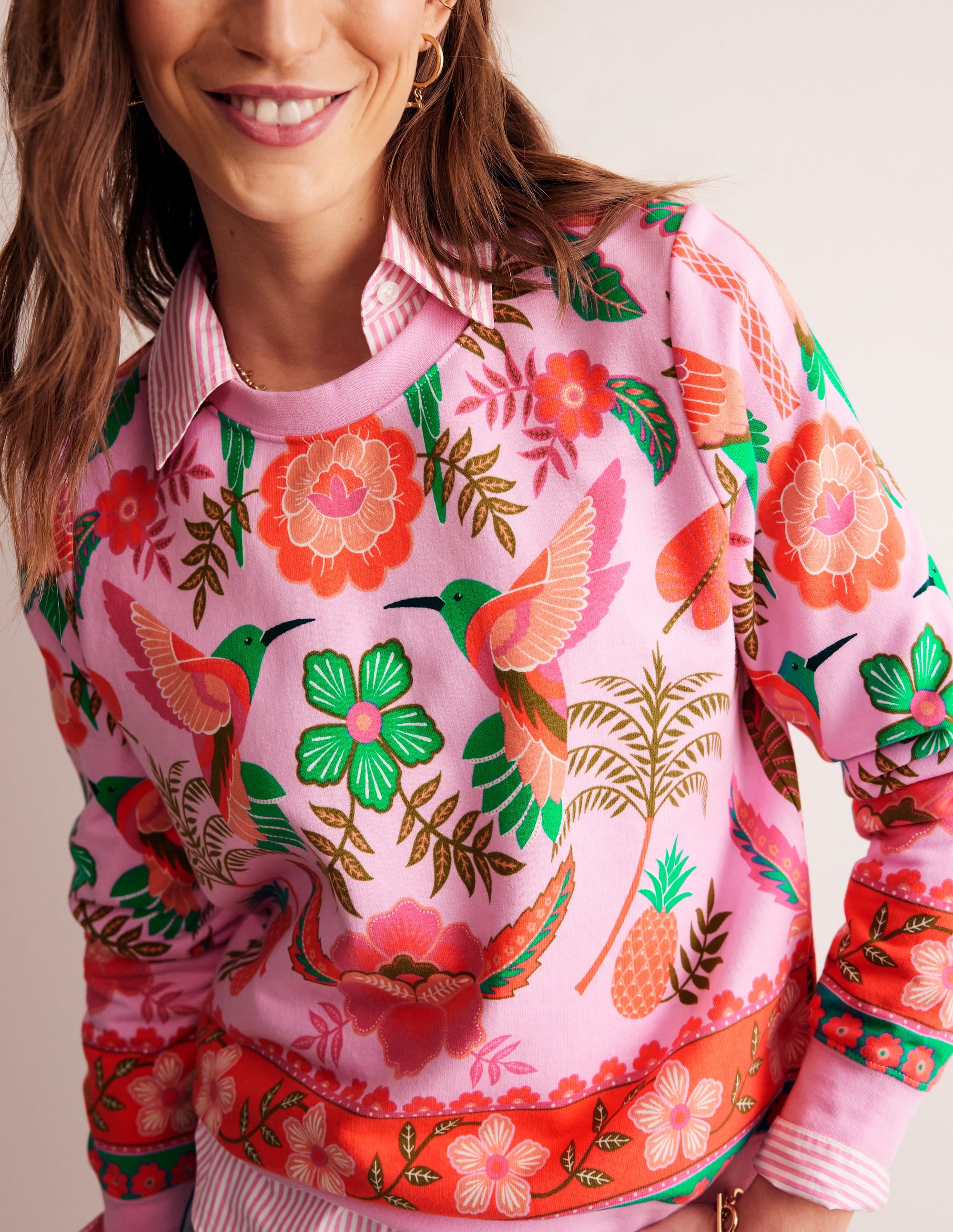  Hannah Printed Sweatshirt-Sweet Lilac, Tropic Parrot、mySite、ashleygrahame