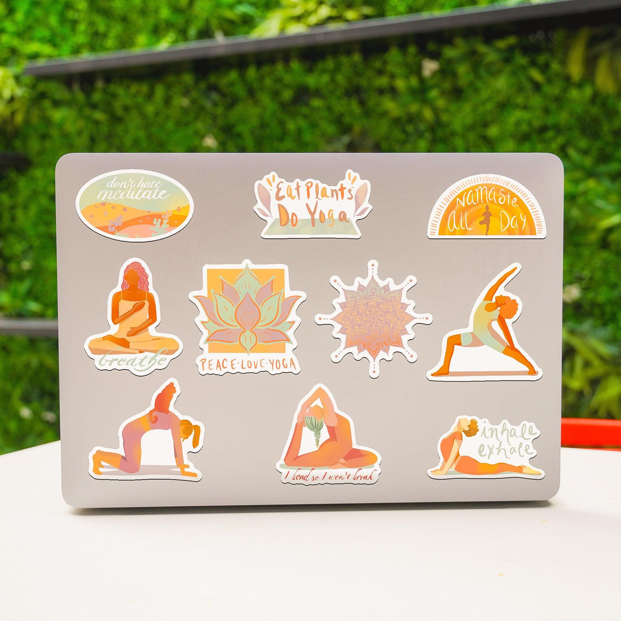  Yoga Meditation Stickers 10 Pack、mySite、ghnorth