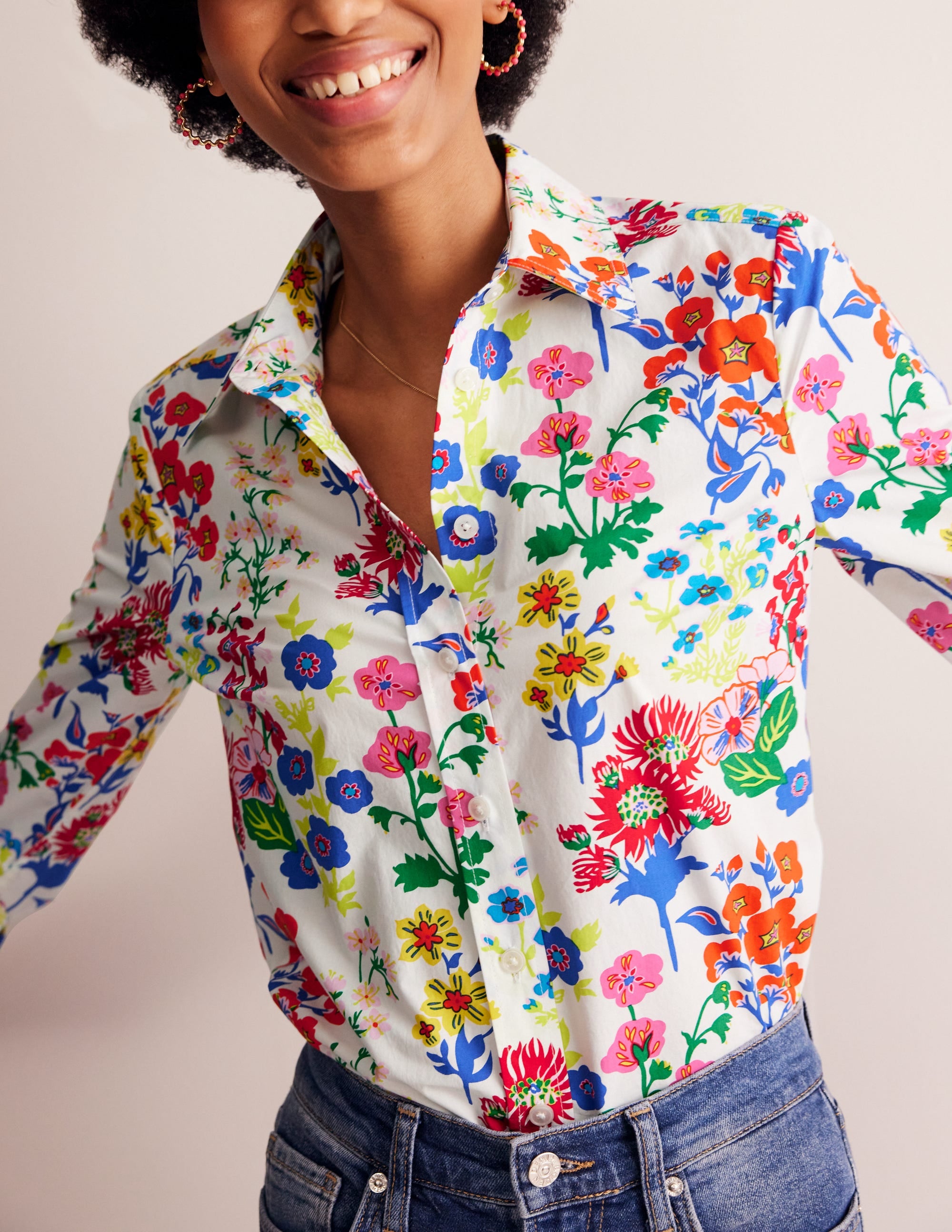  Sienna Cotton Shirt-Multi, Wildflower Cluster、mySite、ashleygrahame