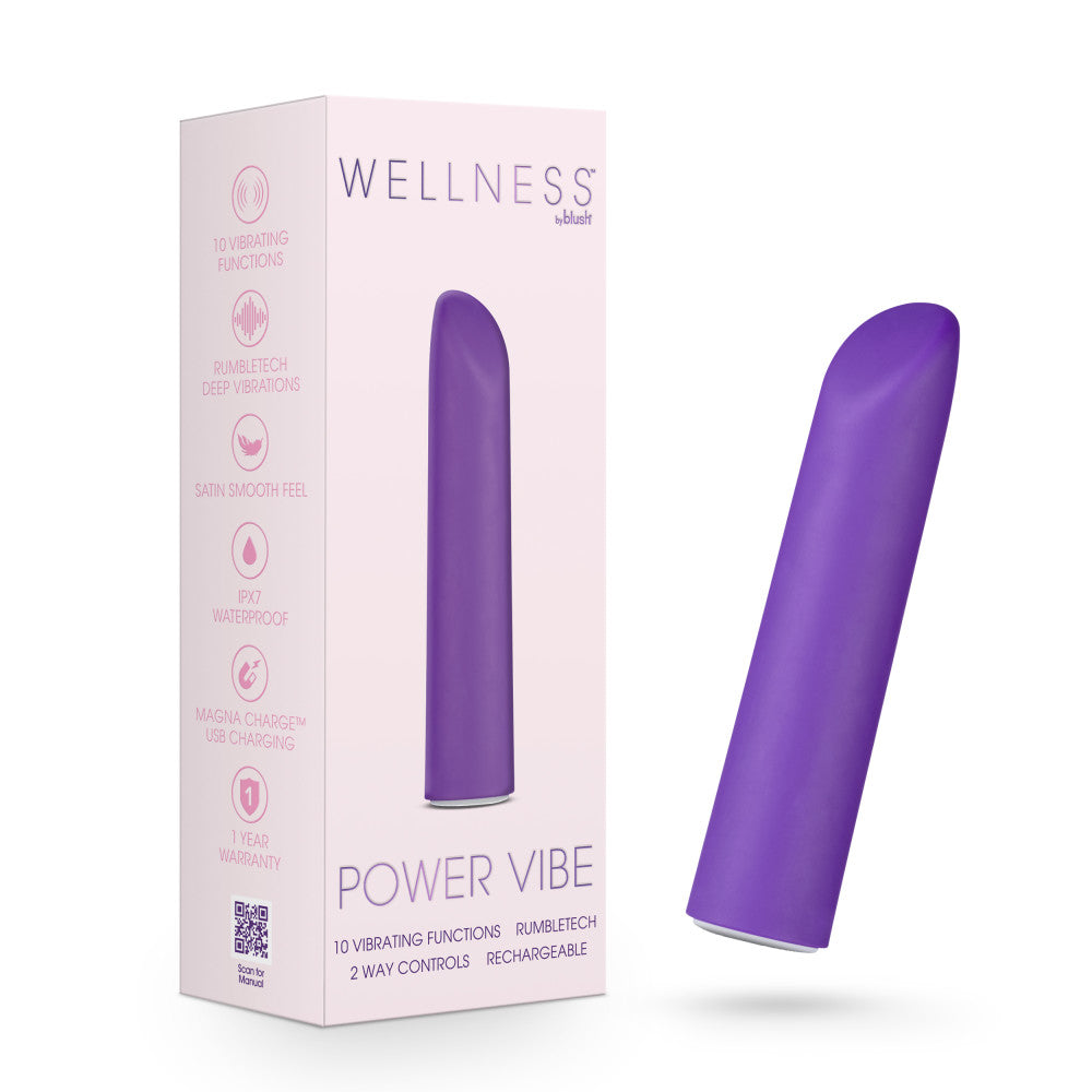 Wellness By Blush™ | Power Vibe RumboTech™ Purple Satin Smooth Vibrator、mySite、bottomscart