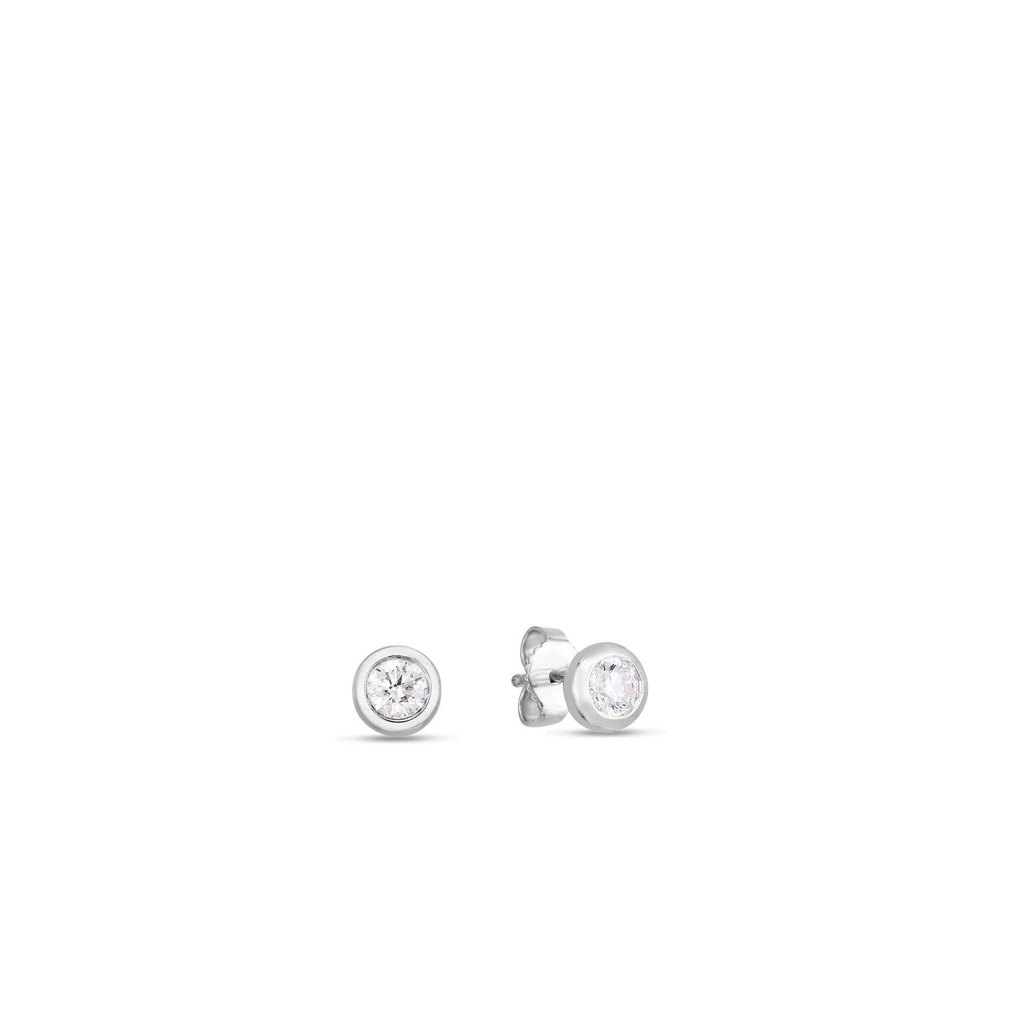 18K White Gold Classic Diamond Bezel Stud Earrings、mySite、hinf8tx79