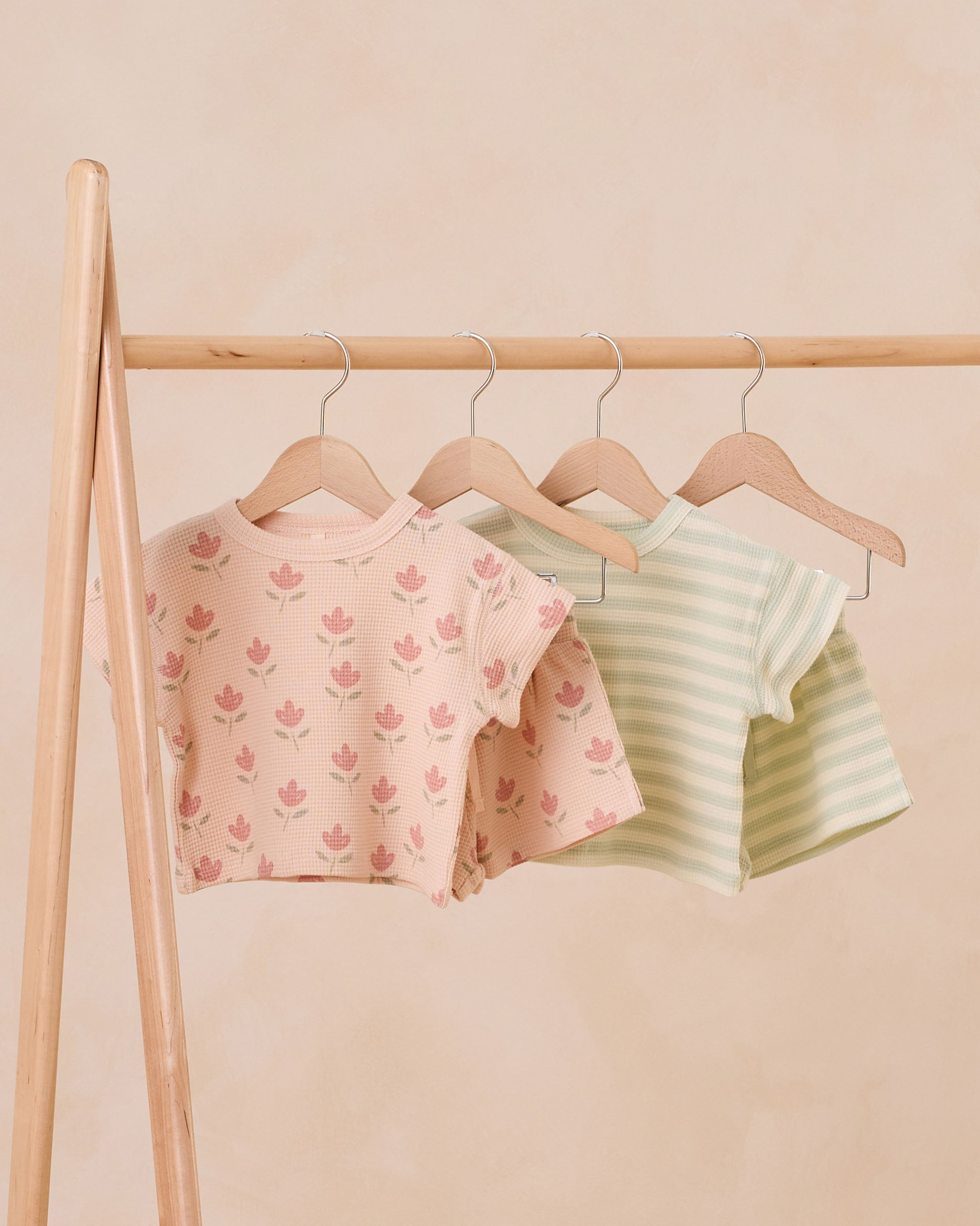  Waffle Tee + Short Set || Mint Stripe、mySite、layawaytickets