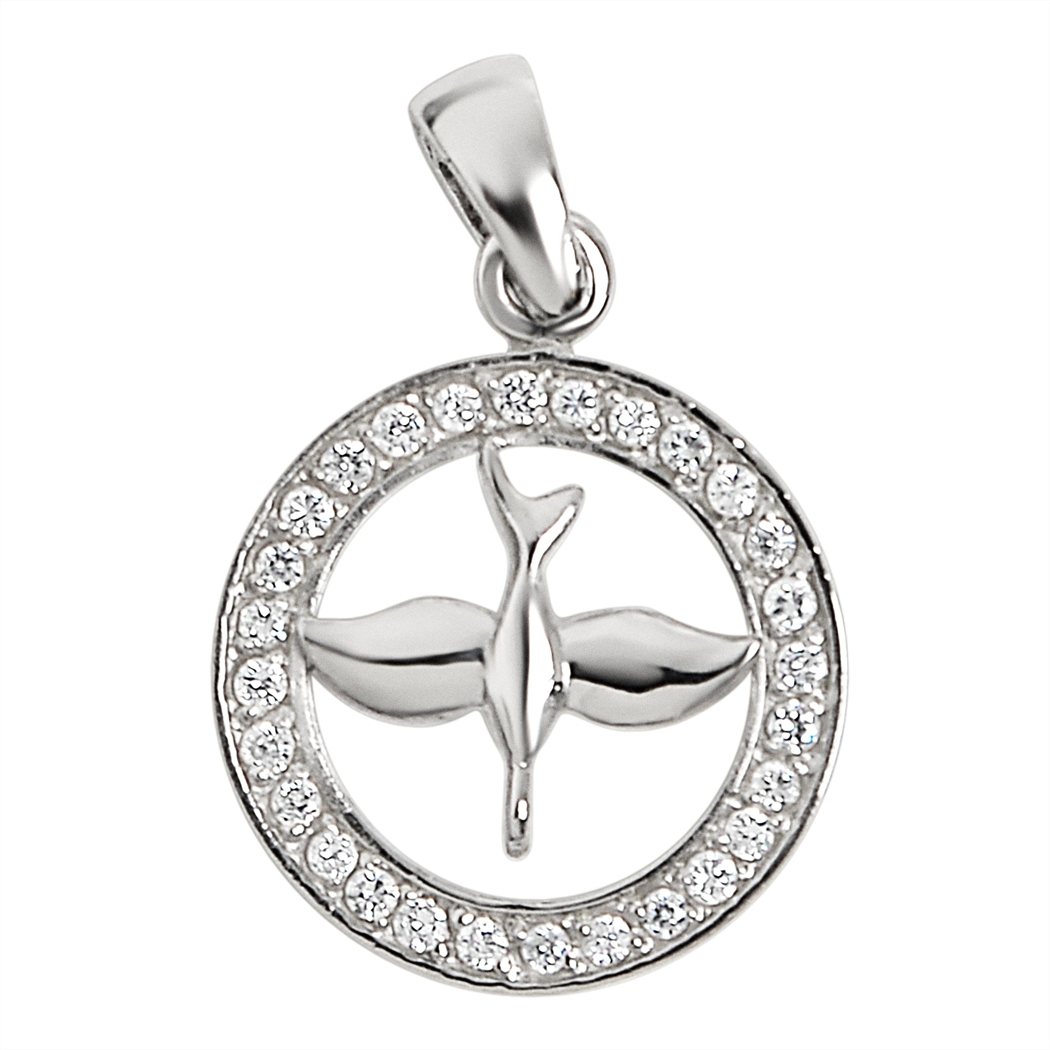 Sterling Silver CZ Circled Dove Pendant / SSP0186、mySite、dreamappss