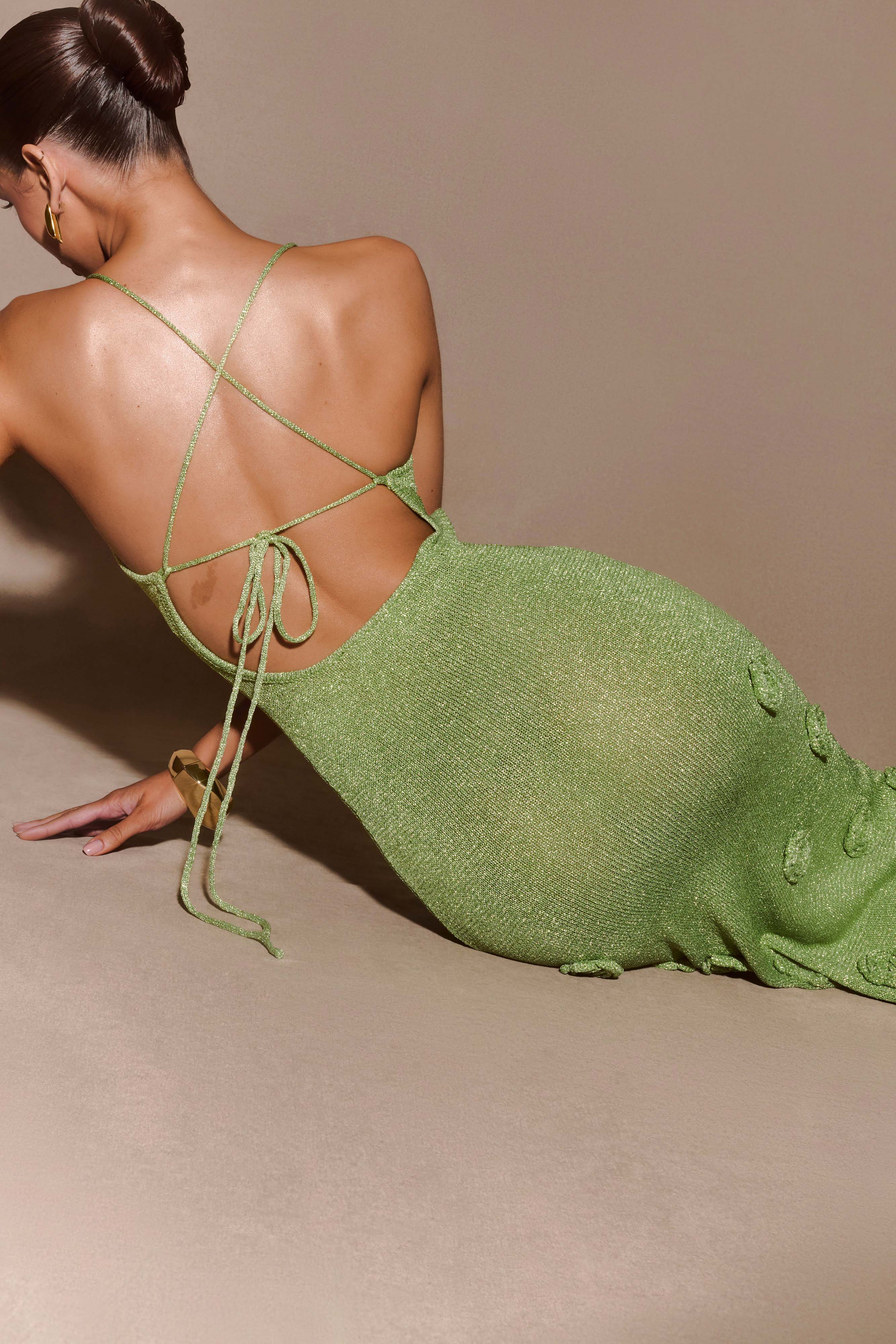 Suki Metallic Knit Maxi Dress - Pastel Green、mySite、solidvoid