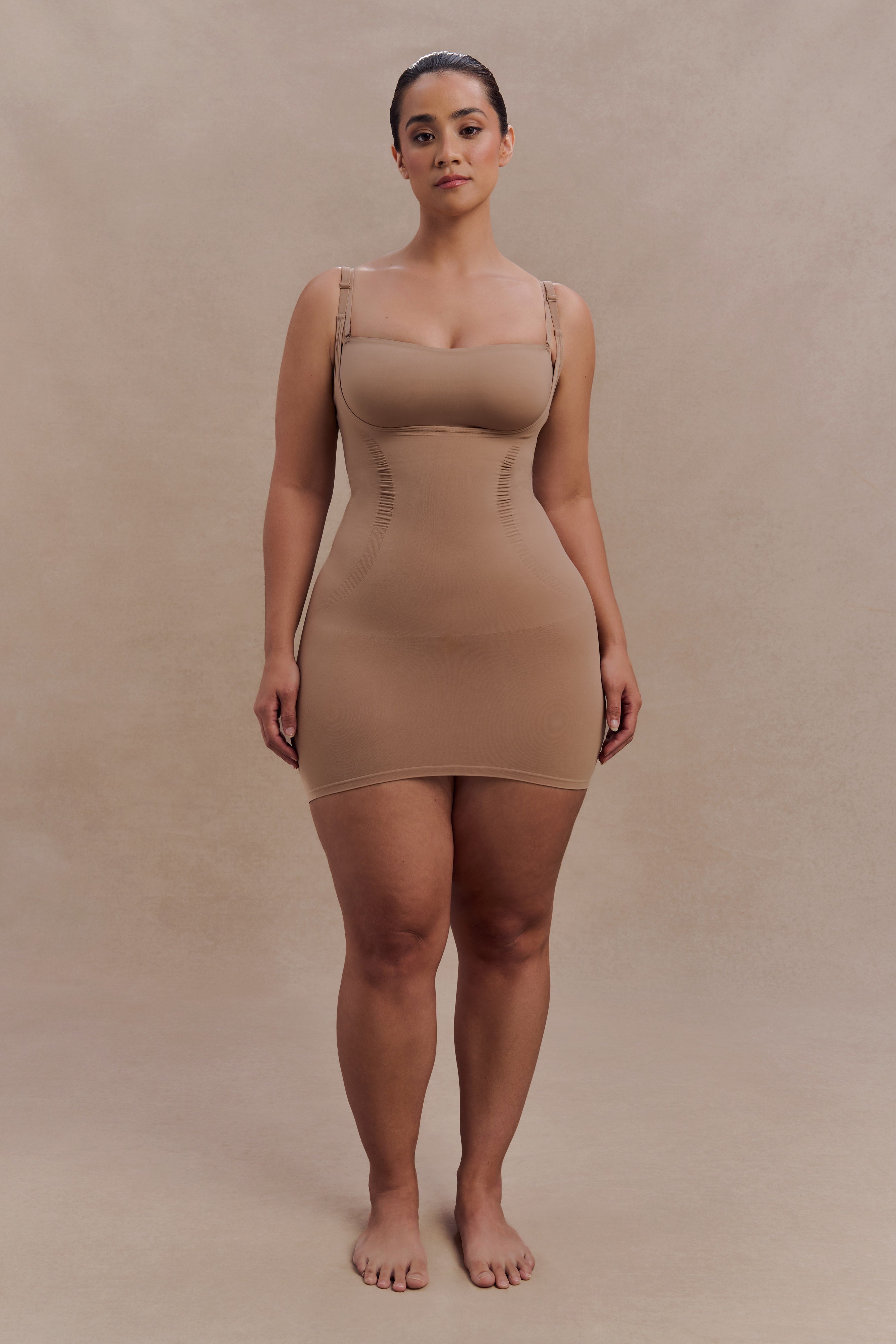 Jocelyn Backless Shapewear Mini Dress - Latte、mySite、solidvoid