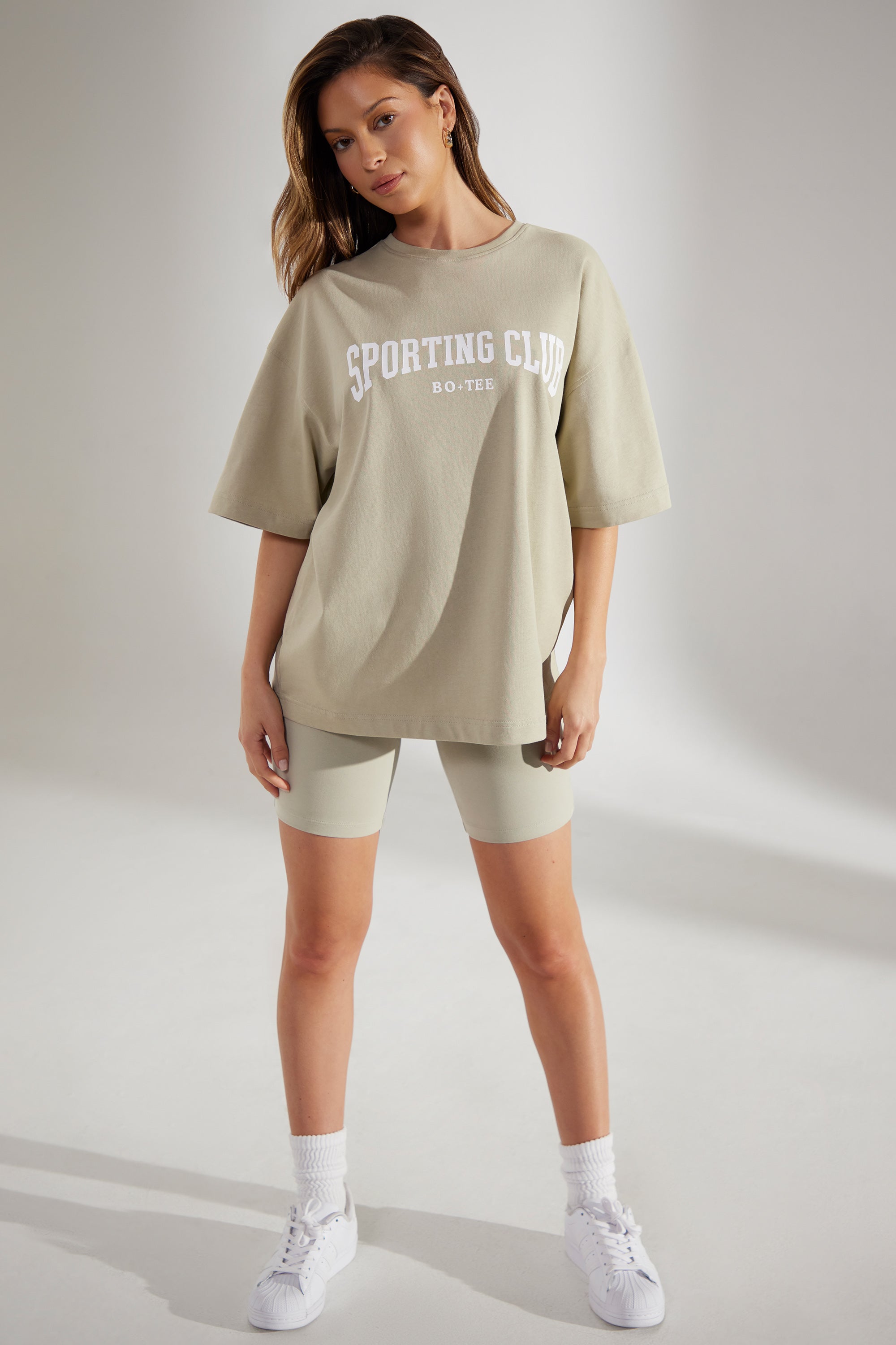 Oversized Short Sleeve T-Shirt in Limestone、mySite、solidvoid