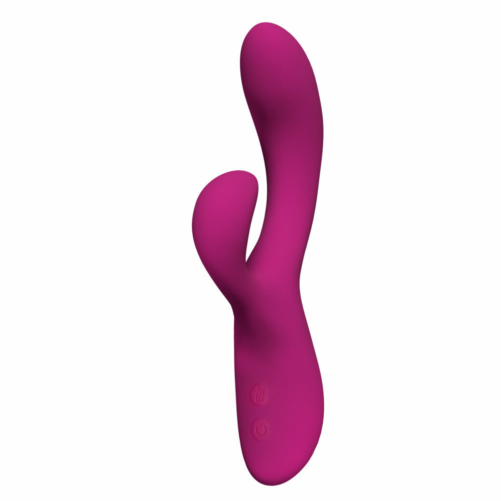 Blush Collection | Quinn 9 Inch Clitoral G-Spot Dual Stimulation Silicone Rabbit Vibrator With Auto Warming – Burgundy、mySite、bottomscart