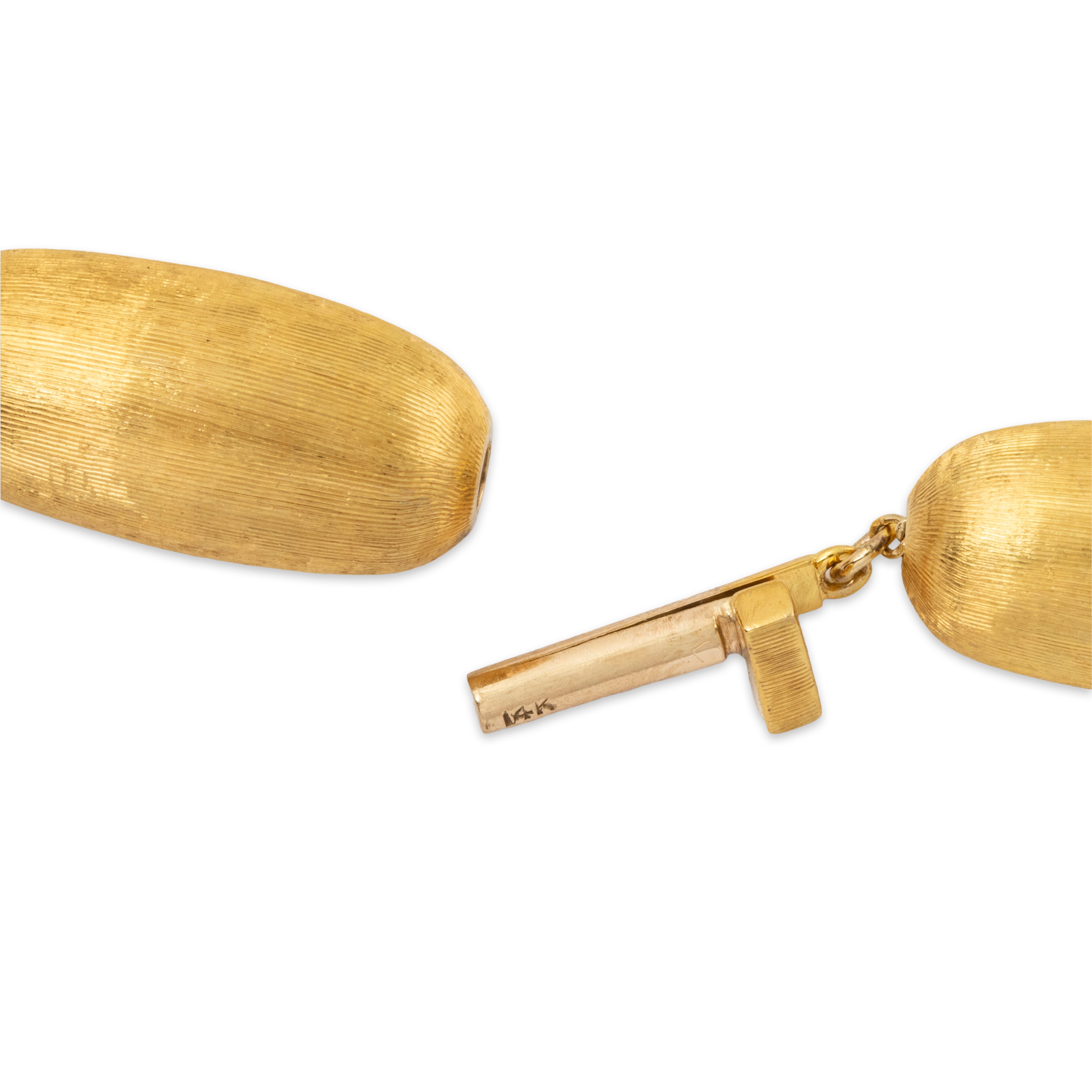 Dazzling Vintage 14k Yellow Gold Satin Finish Necklace 23、mySite、hinf8tx79