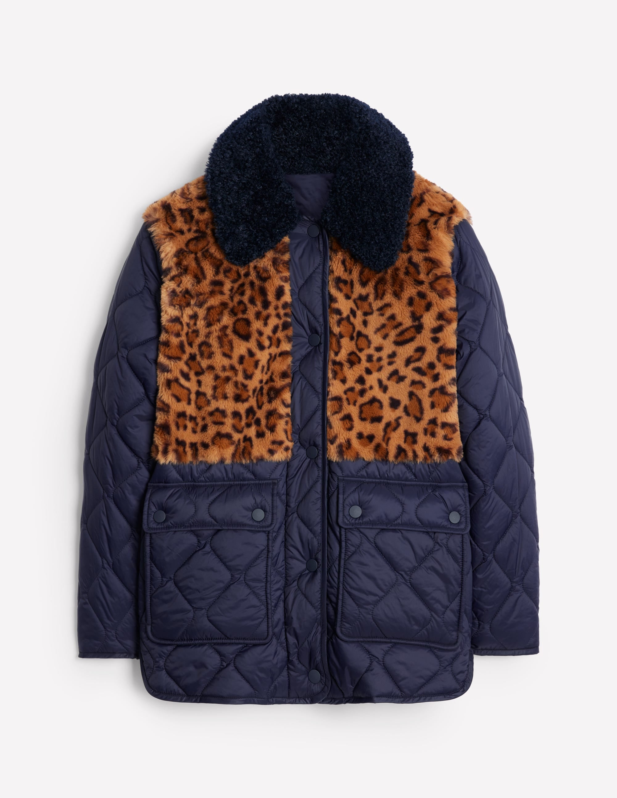  Chester Quilted Borg Coat-Navy, Leopard、mySite、ashleygrahame