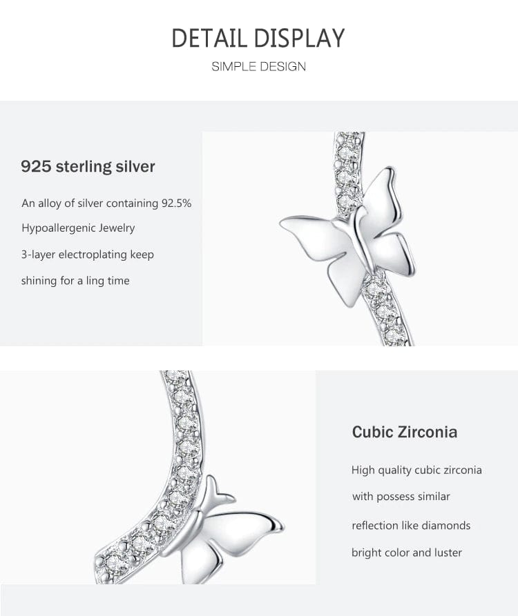 Elegant Butterfly Necklaces and Ring in Fine 925 Sterling Silver with CZ、mySite、g9winljtr