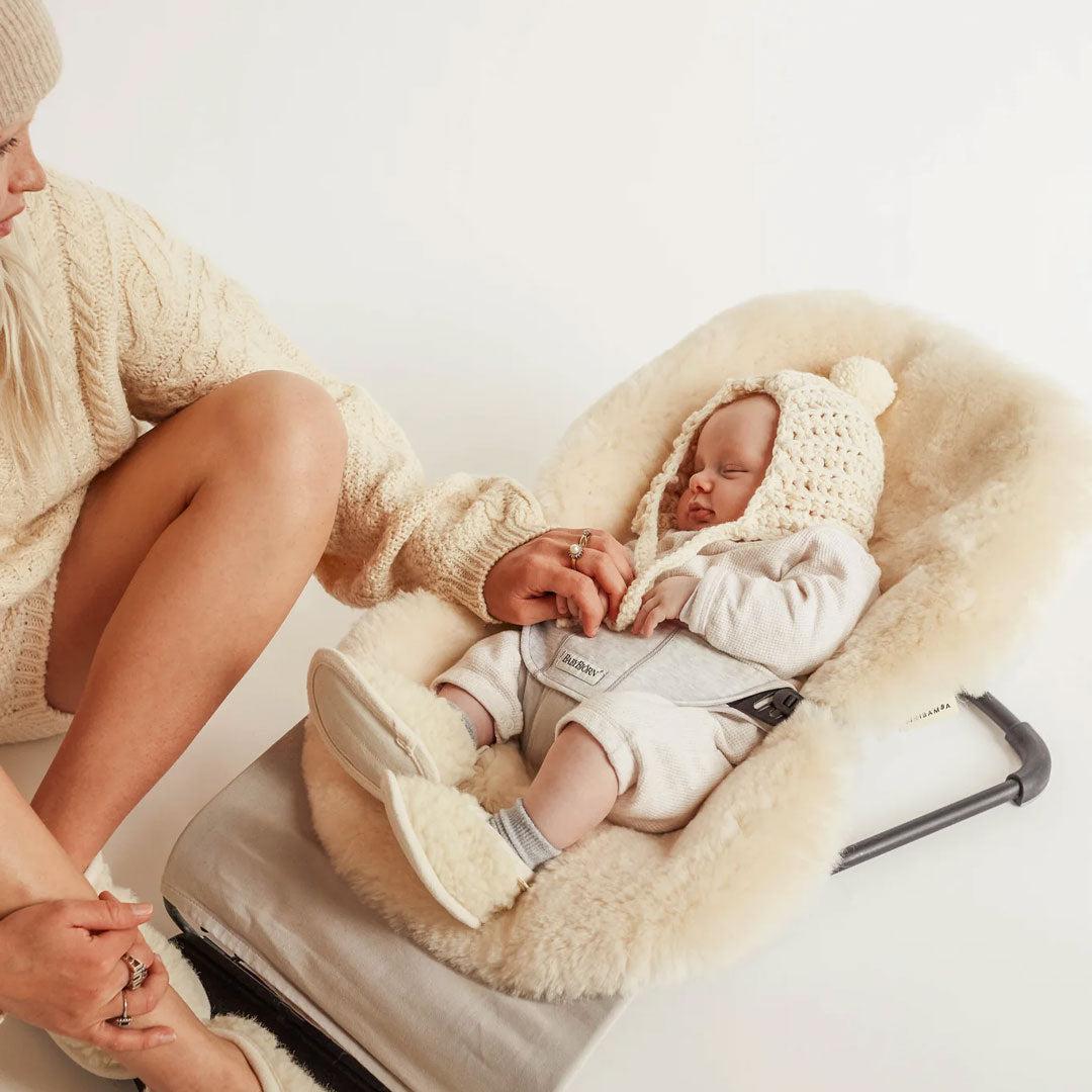  BINIBAMBA Merino Sheepskin Baby Booties - Milk、mySite、merchandisen