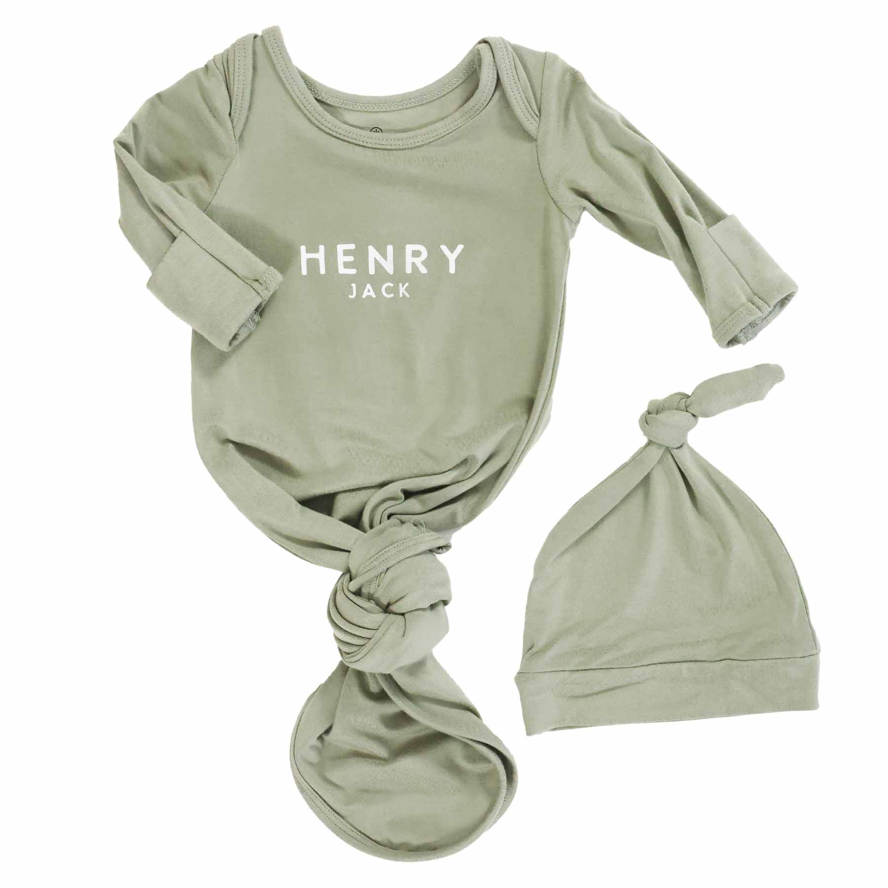  Boy Personalized Bamboo Newborn Baby Knot Gown & Hat、mySite、layawaytickets