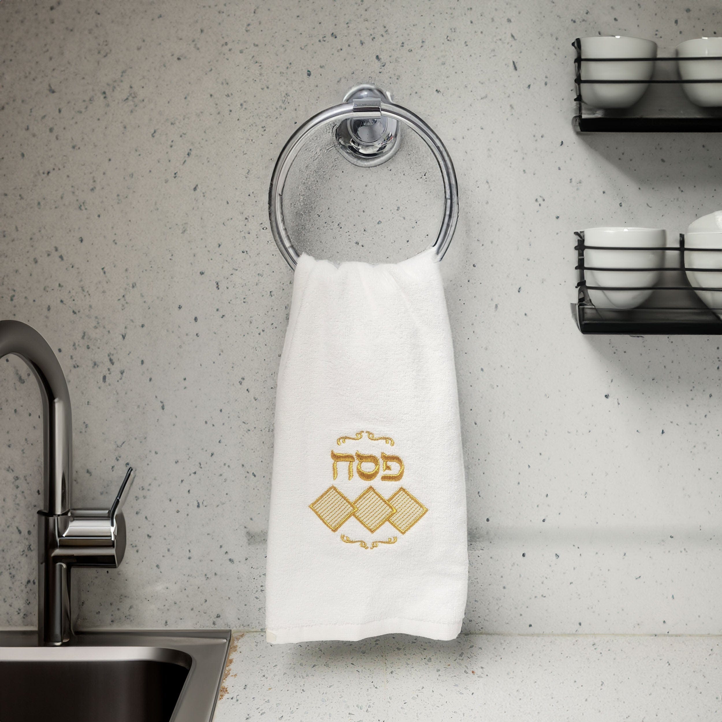 Embroidered Gold Passover Velour Hand Towel、mySite、topwebapps