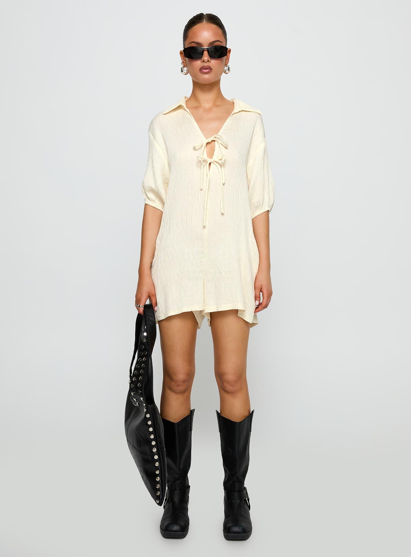 Power Move Romper Beige、mySite、solidvoid