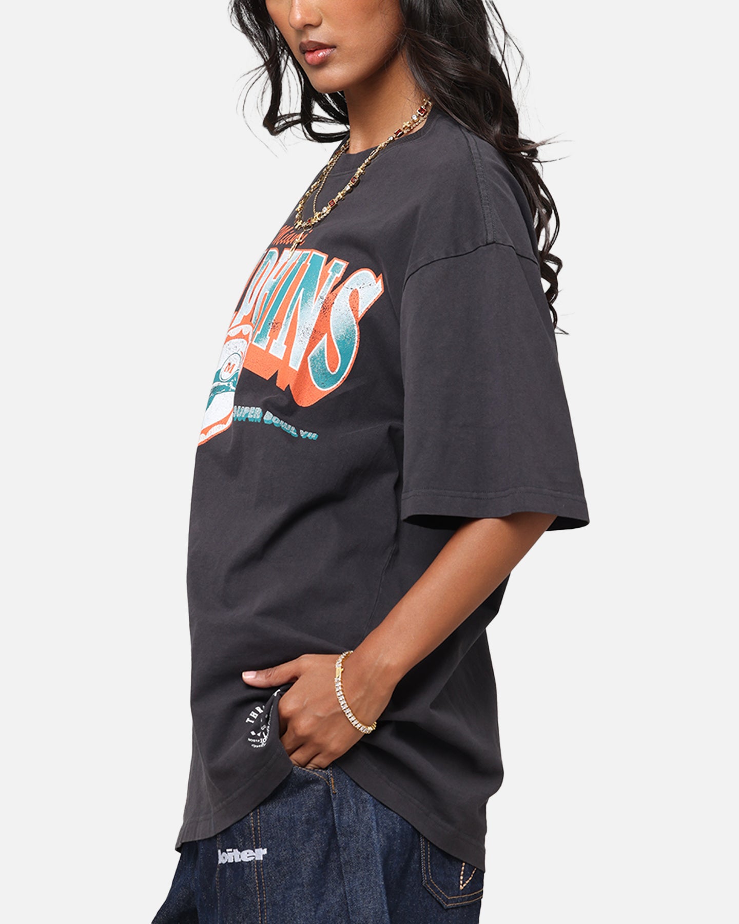 Mitchell & Ness Miami Dolphins Arch T-Shirt Faded Black、mySite、zt4zffjzw