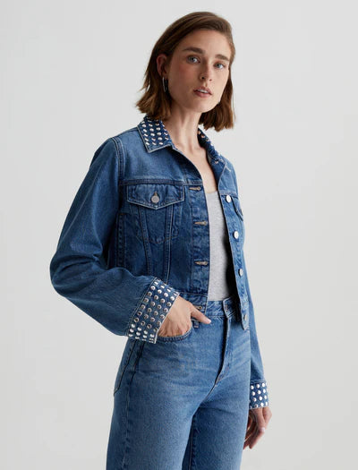 AG Jeans Studded Isa Cropped Trucker Jacket - Final Sale、mySite、noshort