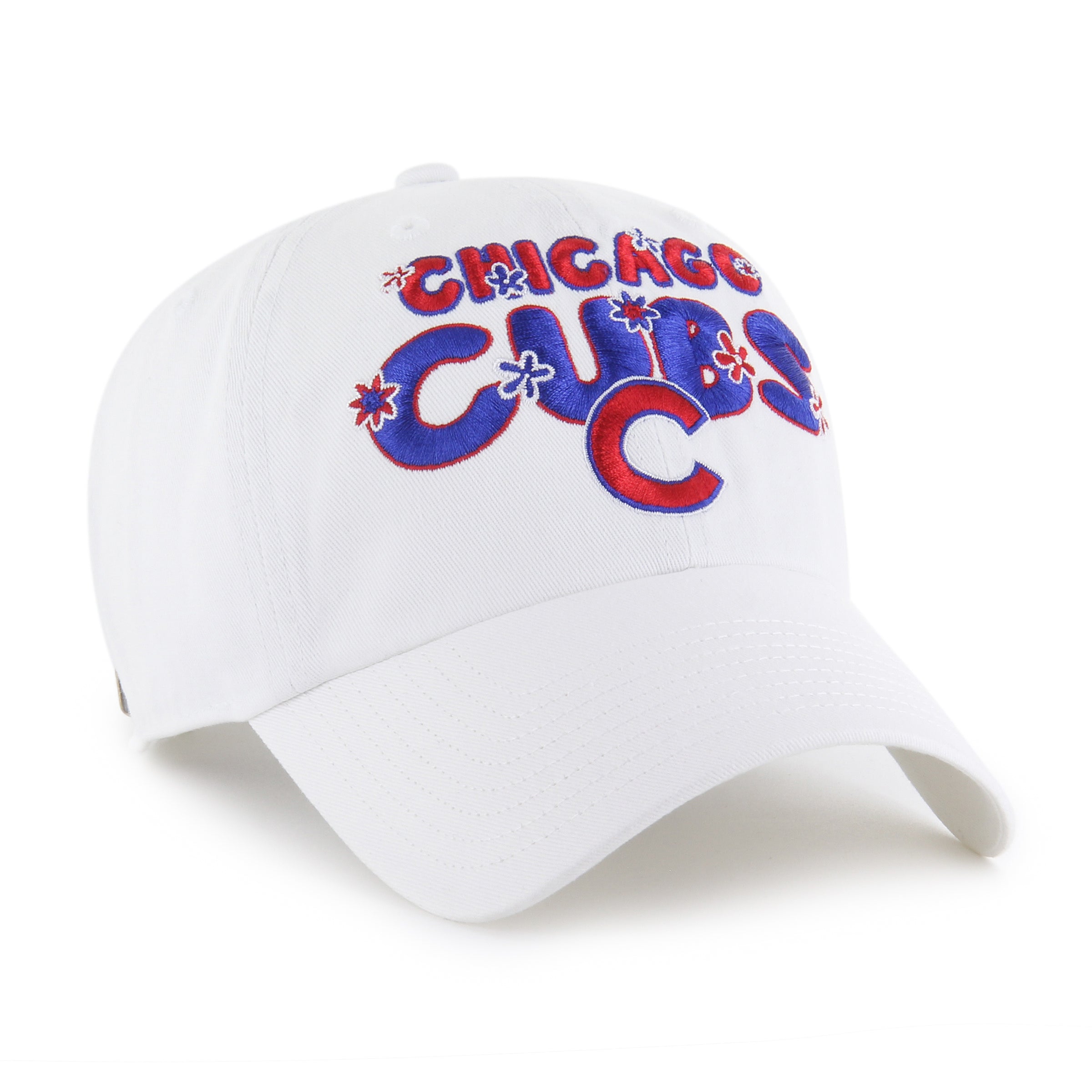 Chicago Cubs '47 Women's White Dazey Fleur Power Clean Up Adjustable Hat、mySite、vikingsvslions