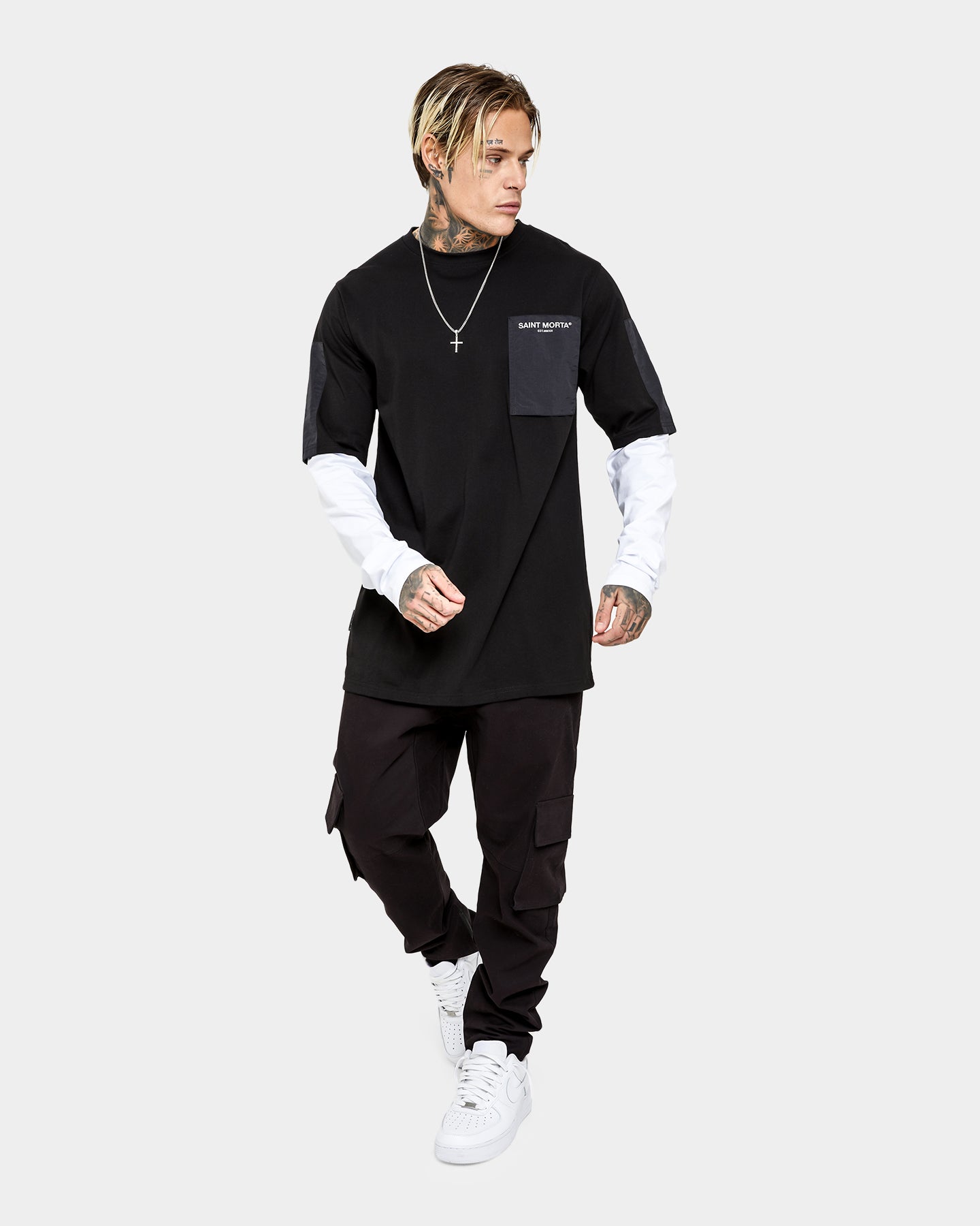 Saint Morta Avalanche Long Sleeve T-Shirt Black/White、mySite、zt4zffjzw