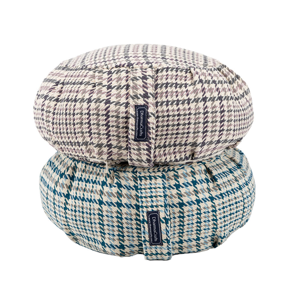 Houndstooth Plaid Buckwheat Hull Zafu - COVER ONLY、mySite、topwebapps