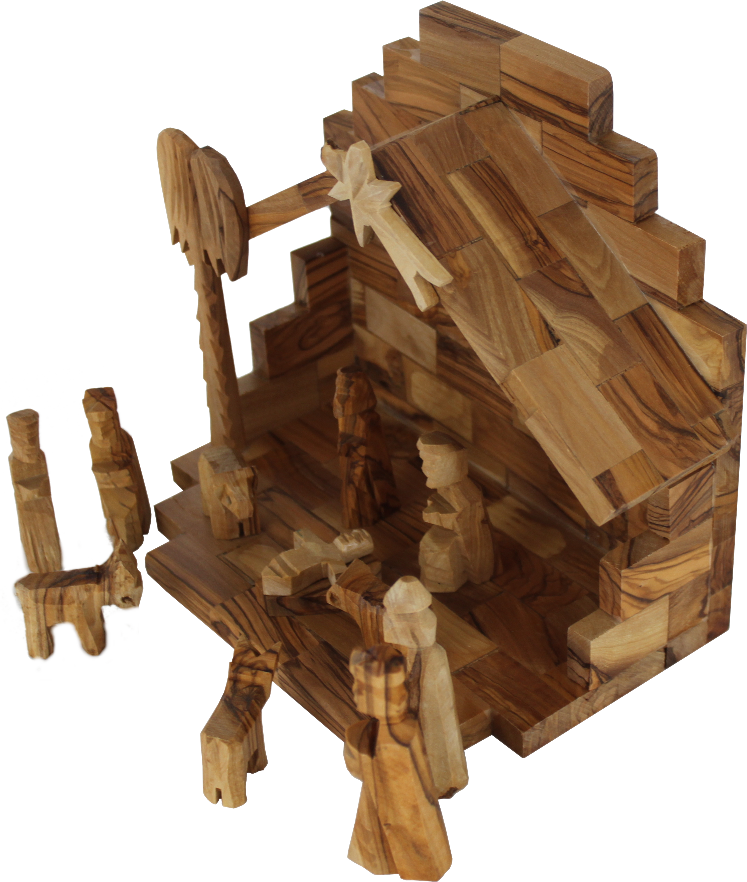 Holy Land Market Olive Wood Miniature Set with Stable 12 Pieces、mySite、topwebapps