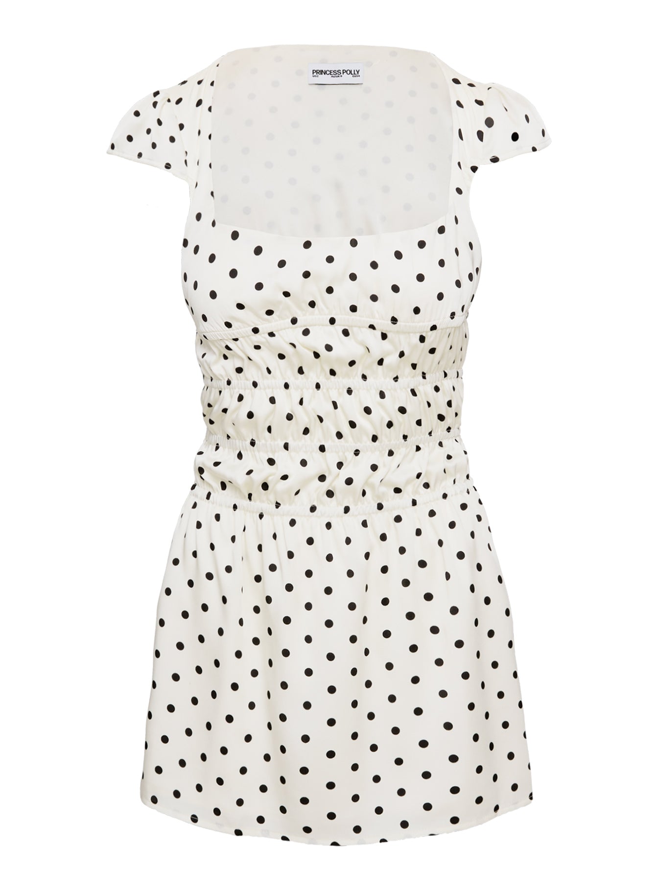 Evangelie Ruched Mini Dress White Polka、mySite、solidvoid