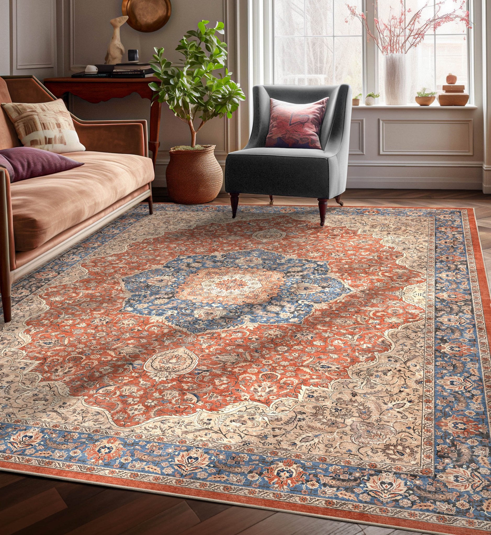 Brussels Red Floral Rug – High-Density Construction、mySite、gigharbornorthrealestate