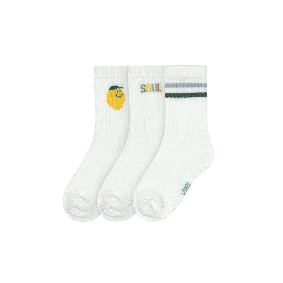  Lassig Tennis Socks - 3 Pack - White - Lemon、mySite、merchandisen