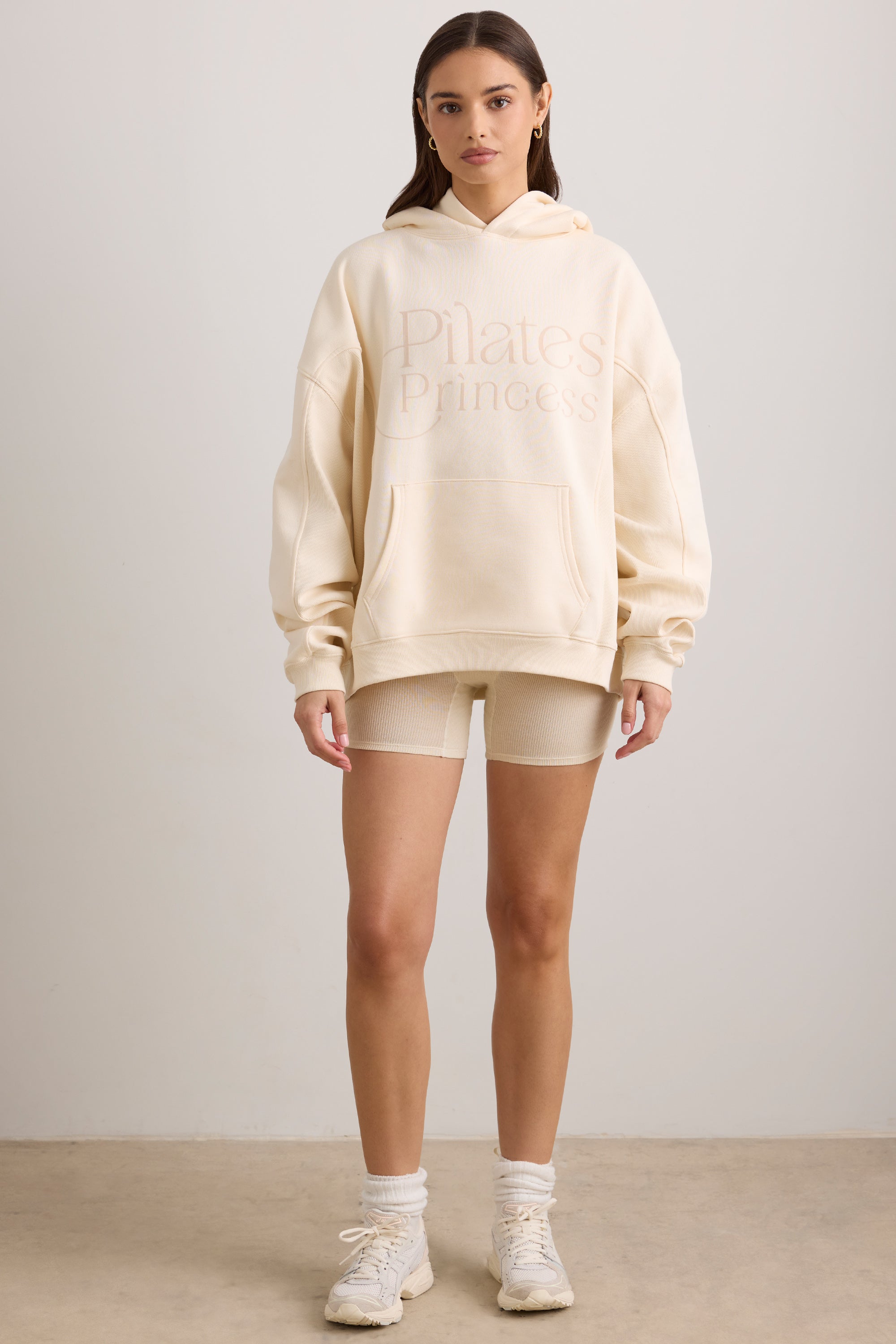 Oversized Hooded Sweatshirt in Vanilla、mySite、solidvoid