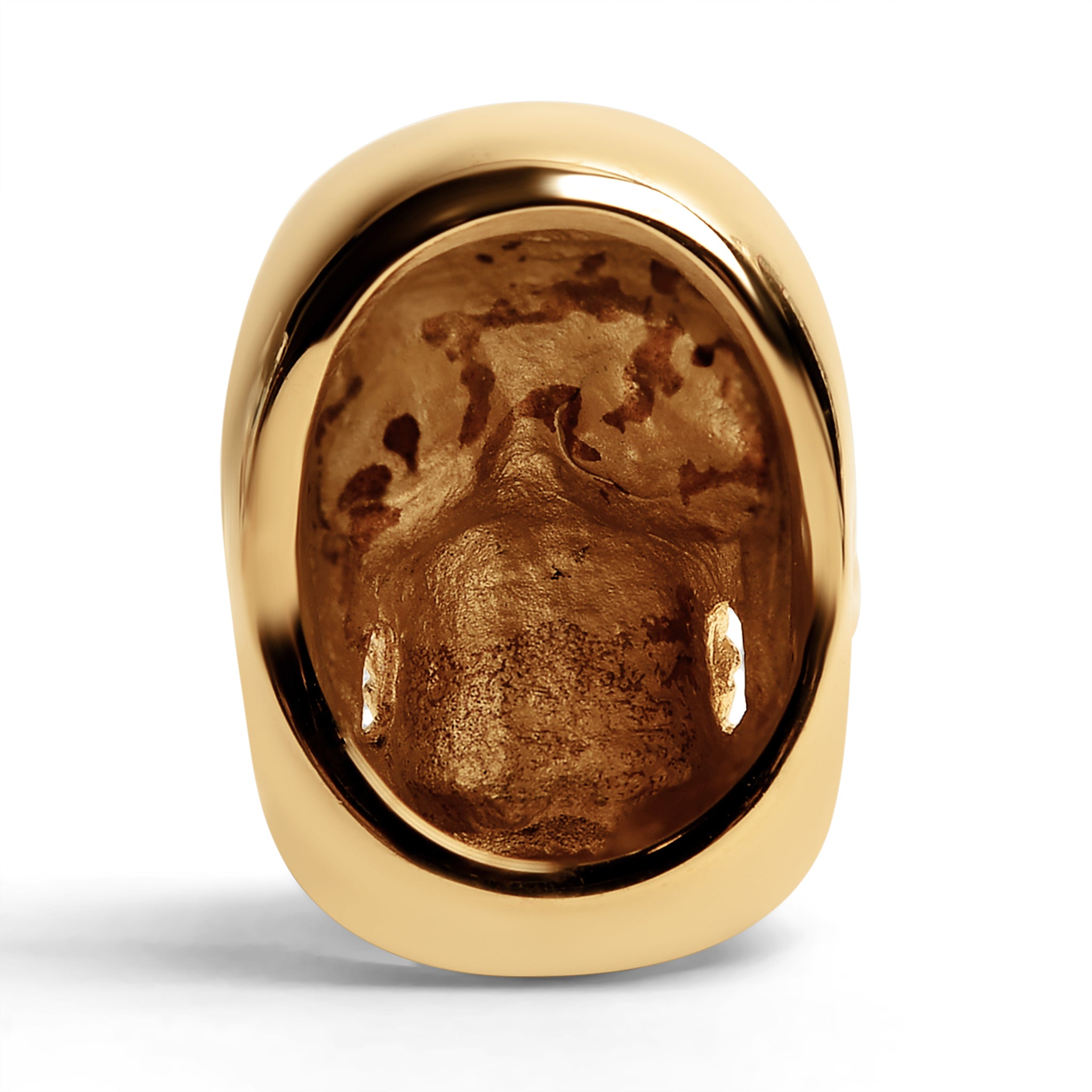 Detailed 18K Gold PVD Coated Grinning Skull Stainless Steel Ring / SCR4110、mySite、dreamappss
