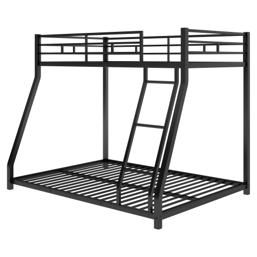 Metal Floor Bunk Bed, Twin over Full,Black(OLD SKU:MF193244AAB)、、casual