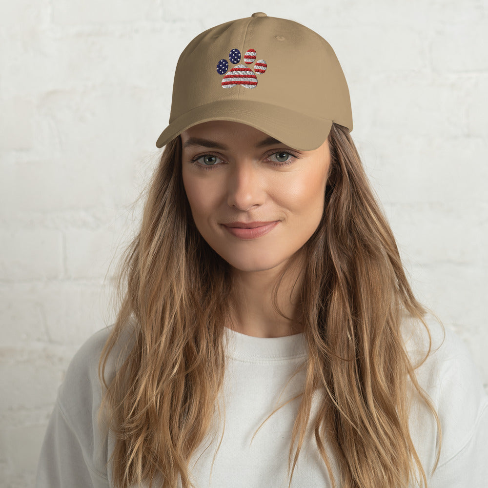 Patriotic Paw Print Baseball Hat、mySite、camillekostekn