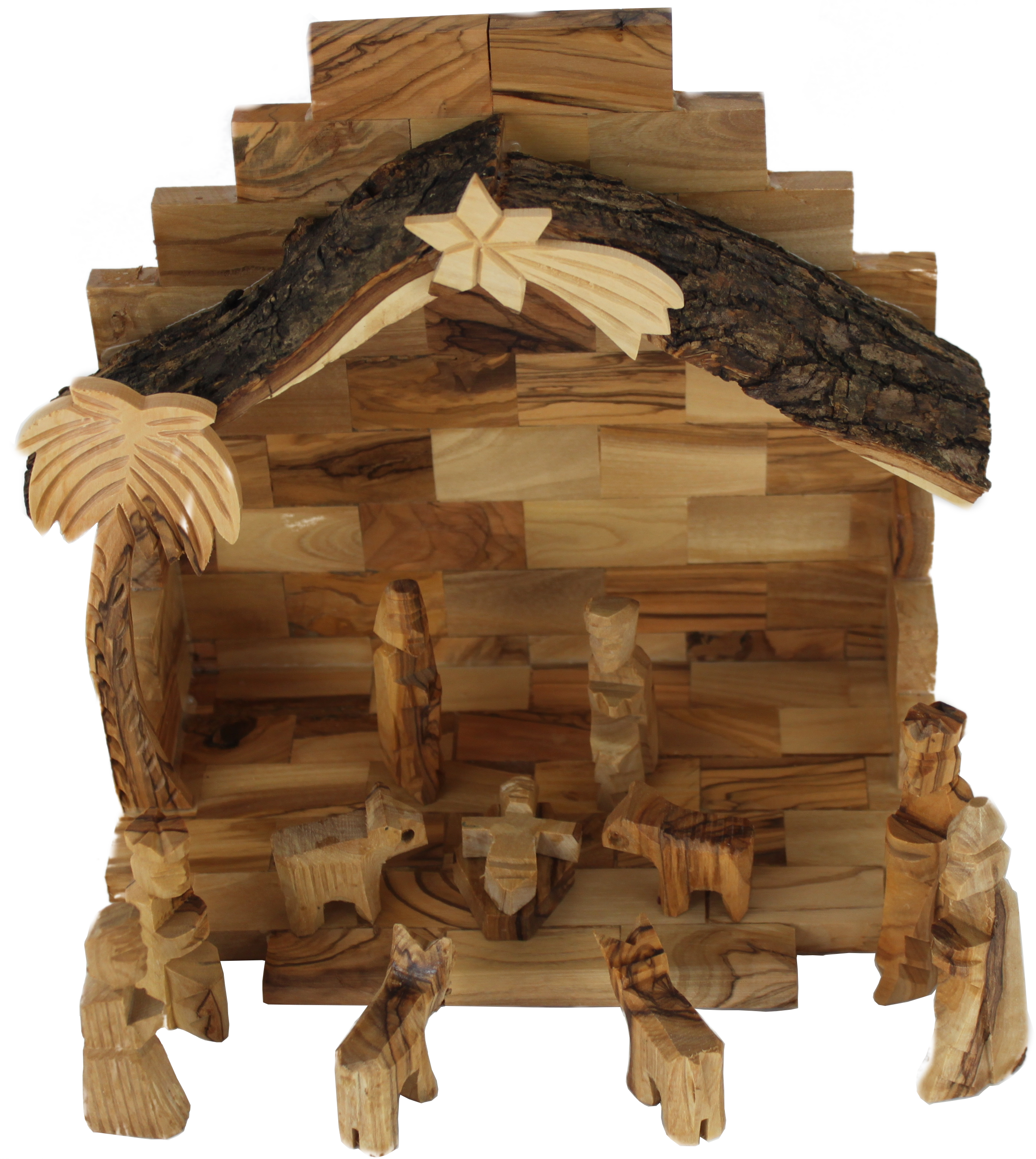  Holy Land Market Olive Wood Miniature Set with Stable 12 Pieces、mySite、elrpsem3k