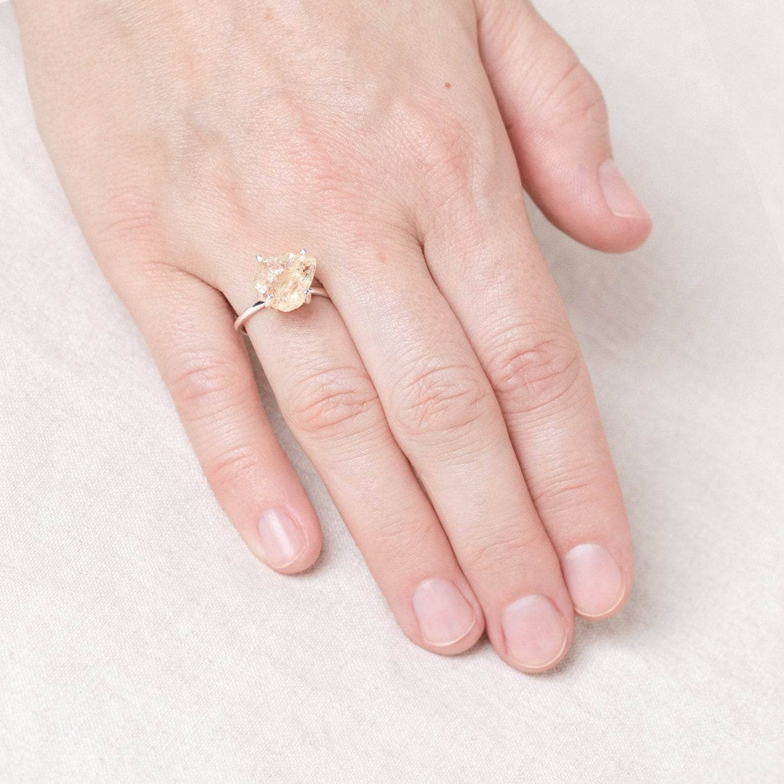 Citrine Raw Freeform Gold or Silver Ring、mySite、hinf8tx79
